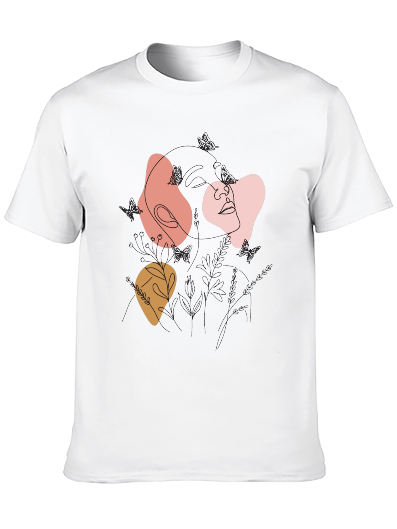 Abstract Line Art Graphic Tee - Modern Casual Top
