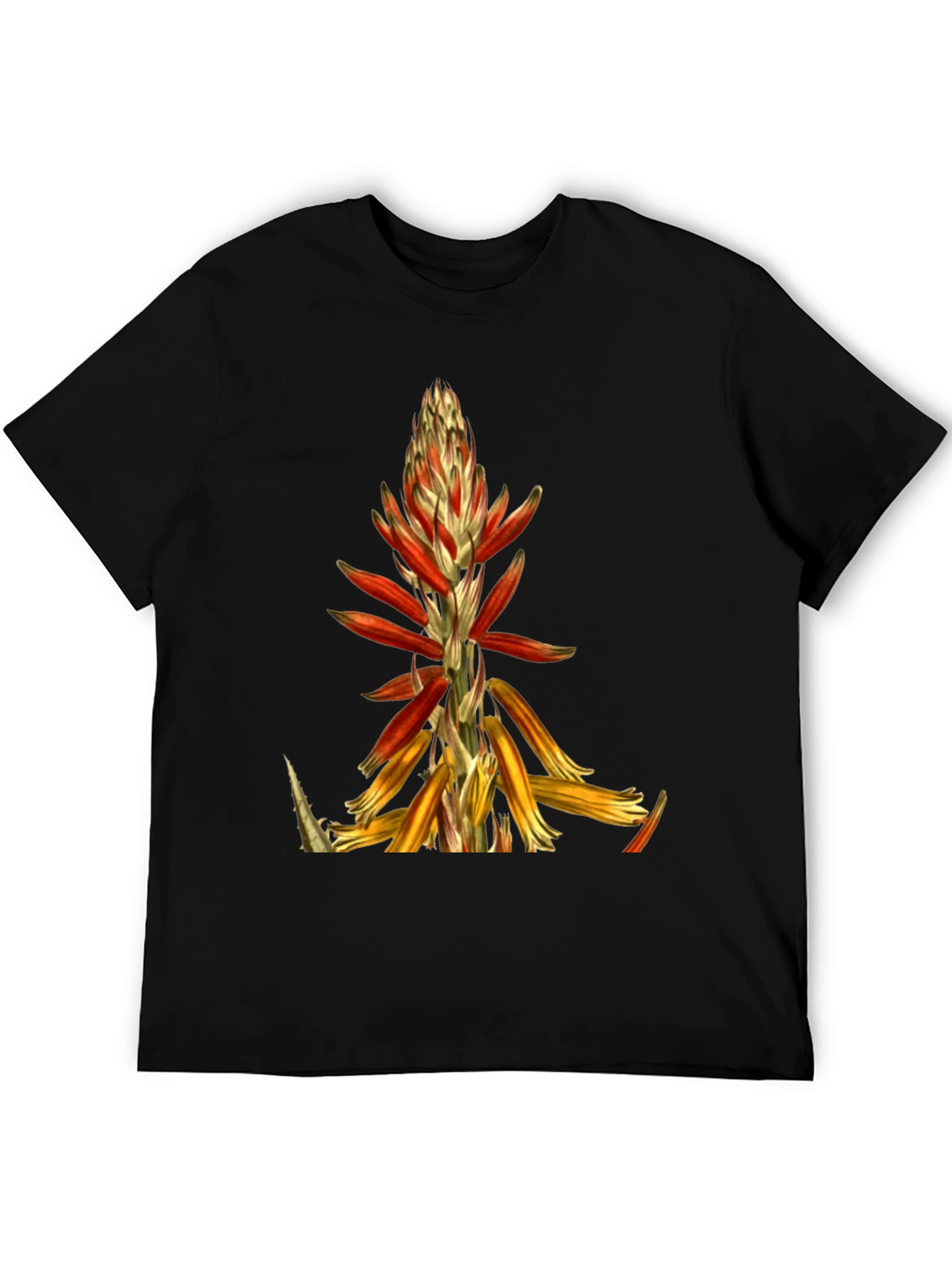 Floral Print Graphic Tee - Black T-Shirt