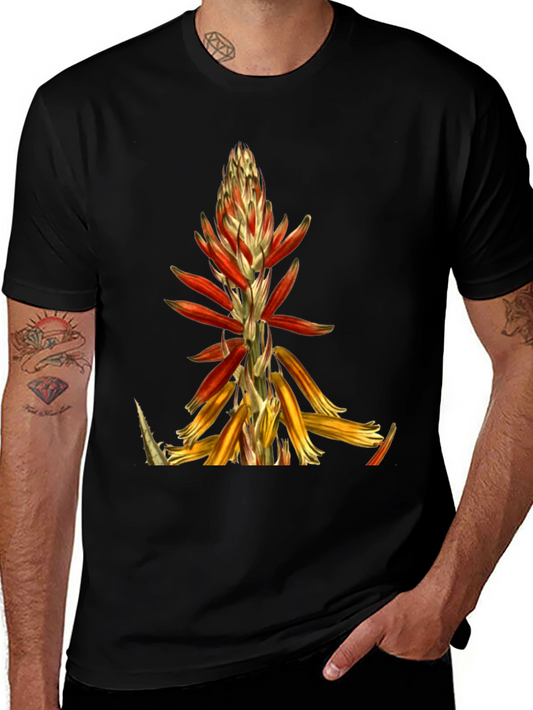 Floral Print Graphic Tee - Black T-Shirt