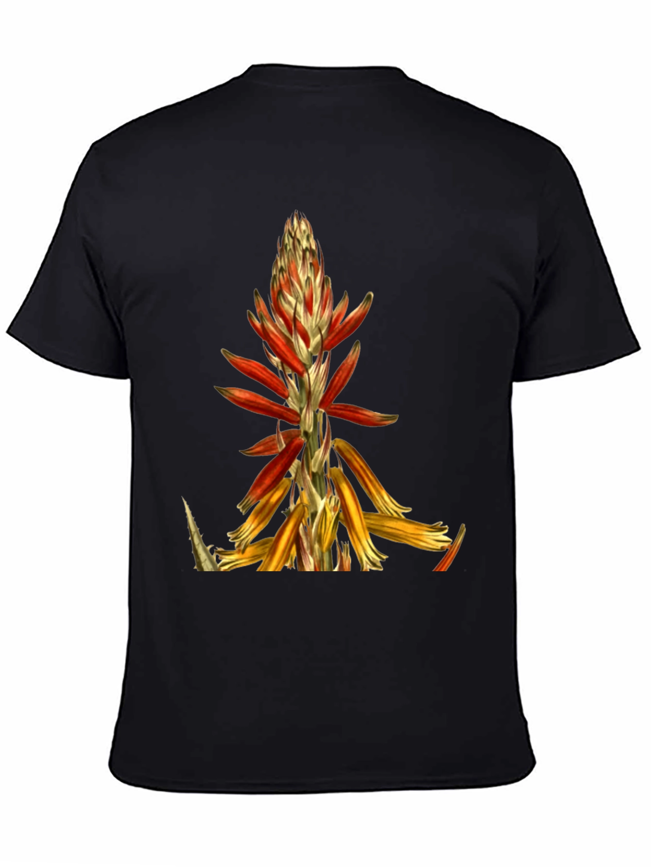 Floral Print Graphic Tee - Black T-Shirt
