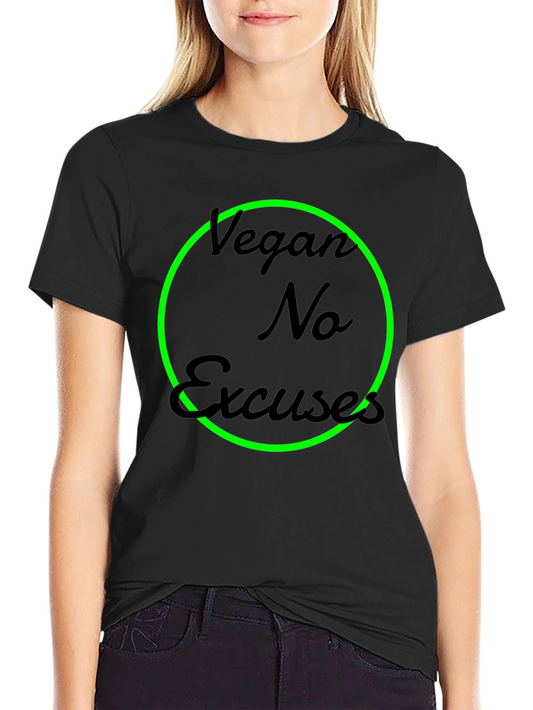 Vegan No Excuses Black T-Shirt - Plant Based Lifestyle
