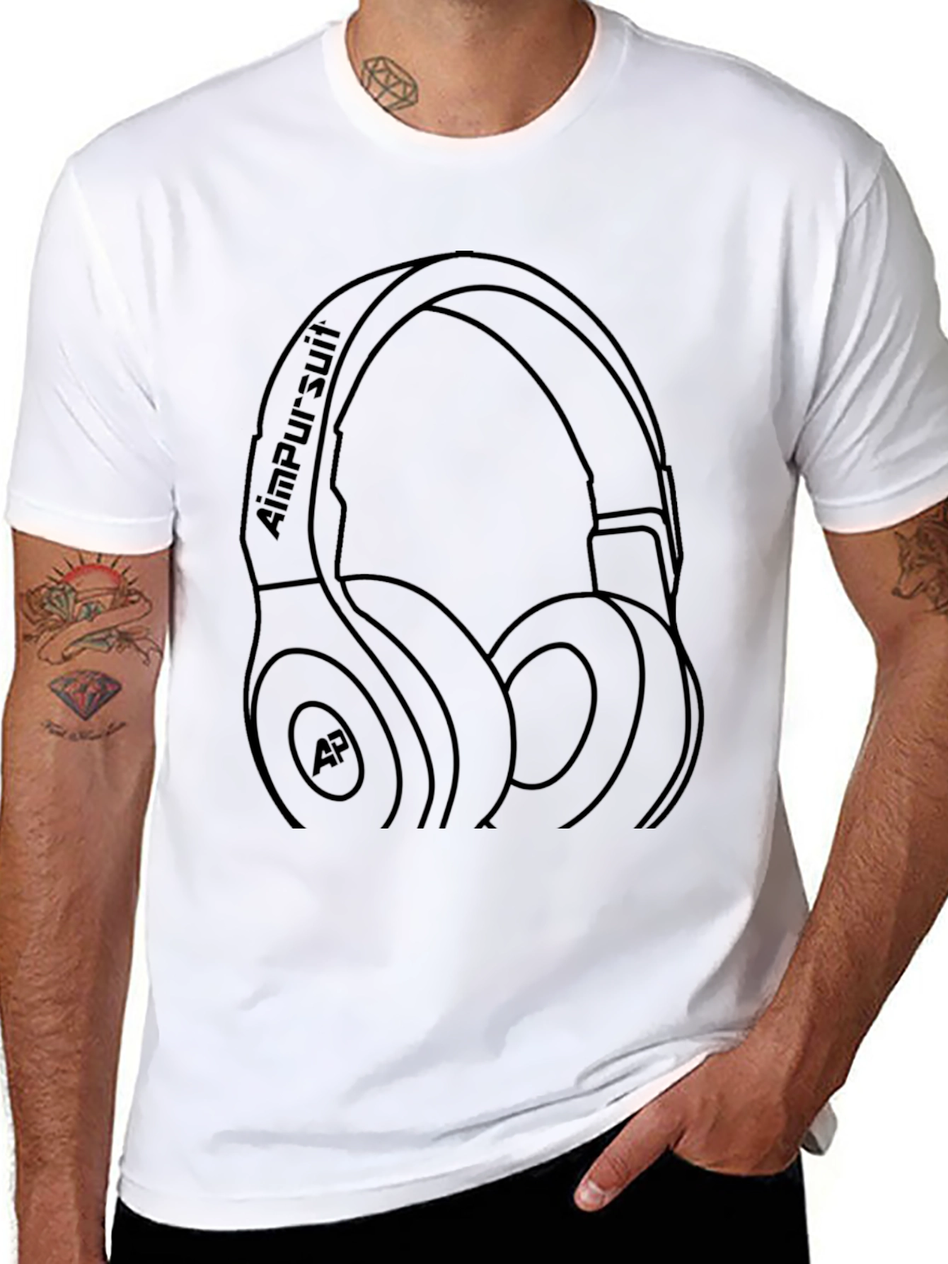 Aim Pursuit Headphone Graphic Tee - Black
