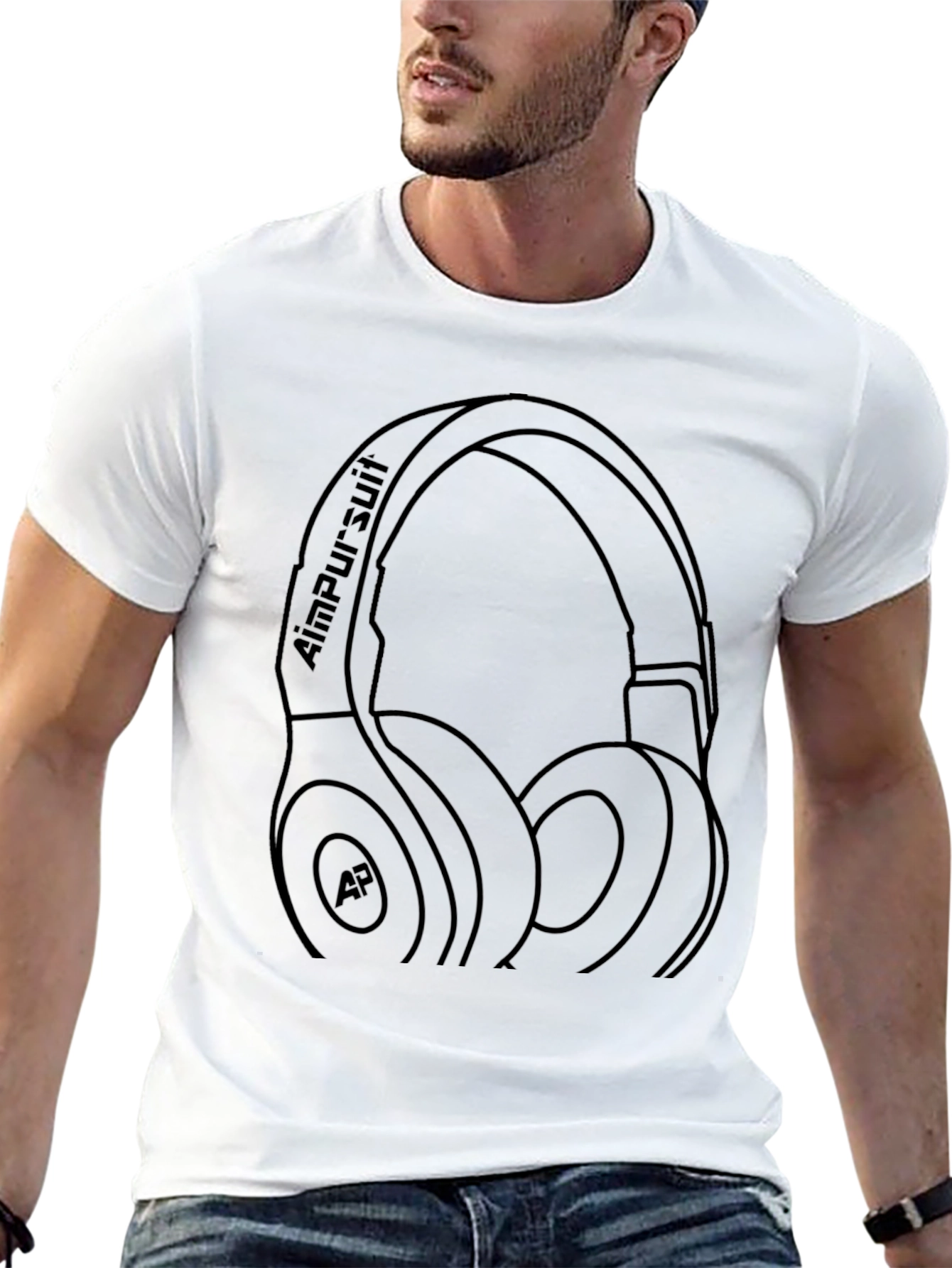 Aim Pursuit Headphone Graphic Tee - Black