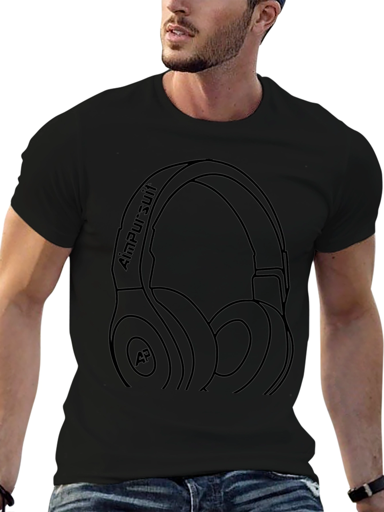 Aim Pursuit Headphone Graphic Tee - Black