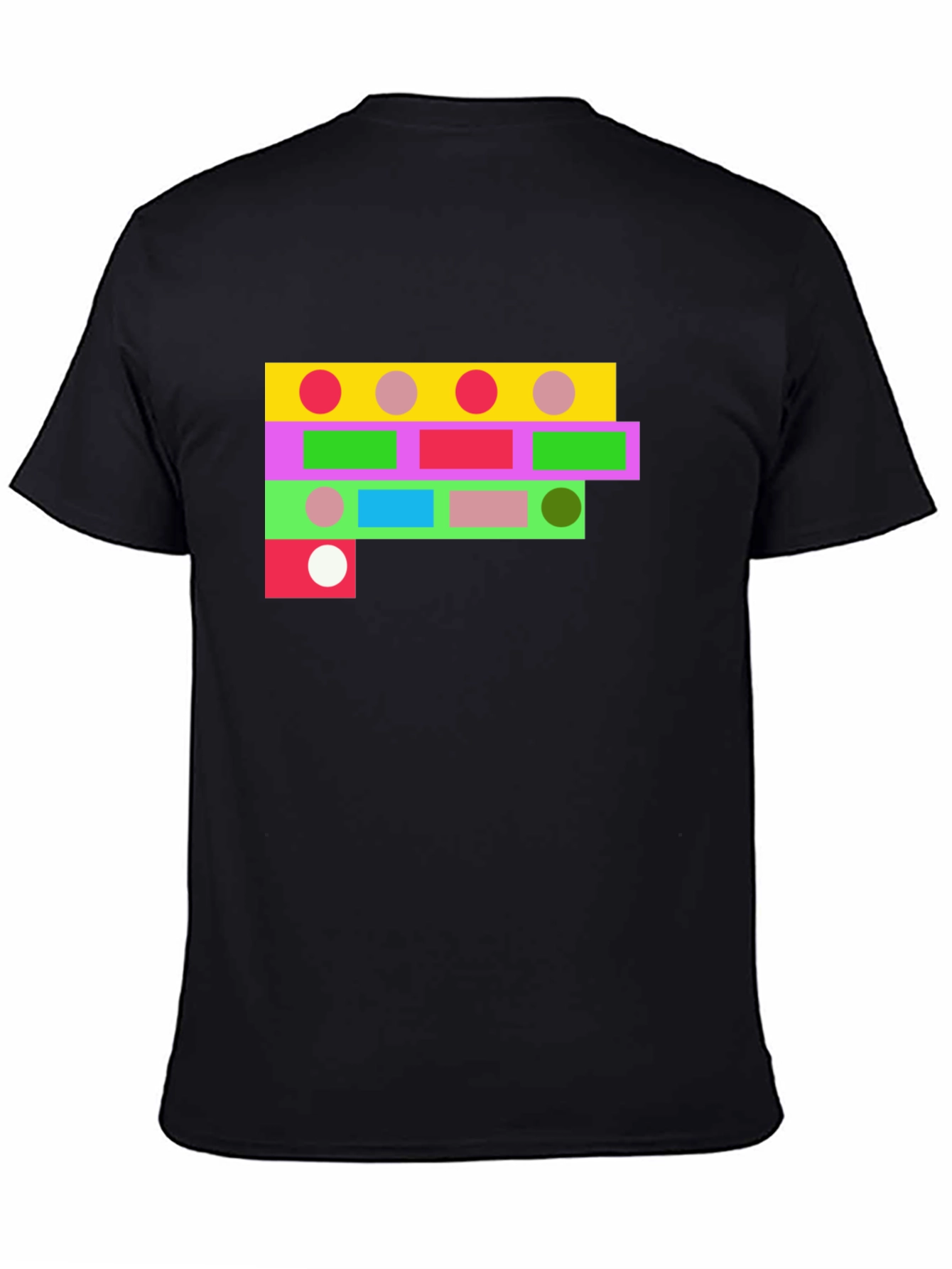 Geometric Shapes Black T-Shirt