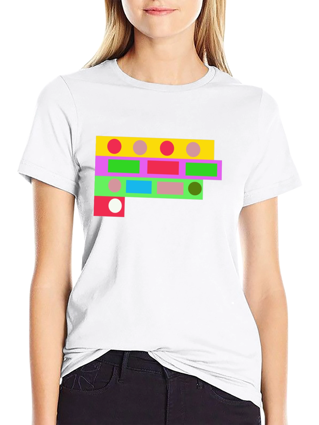Geometric Shapes Black T-Shirt