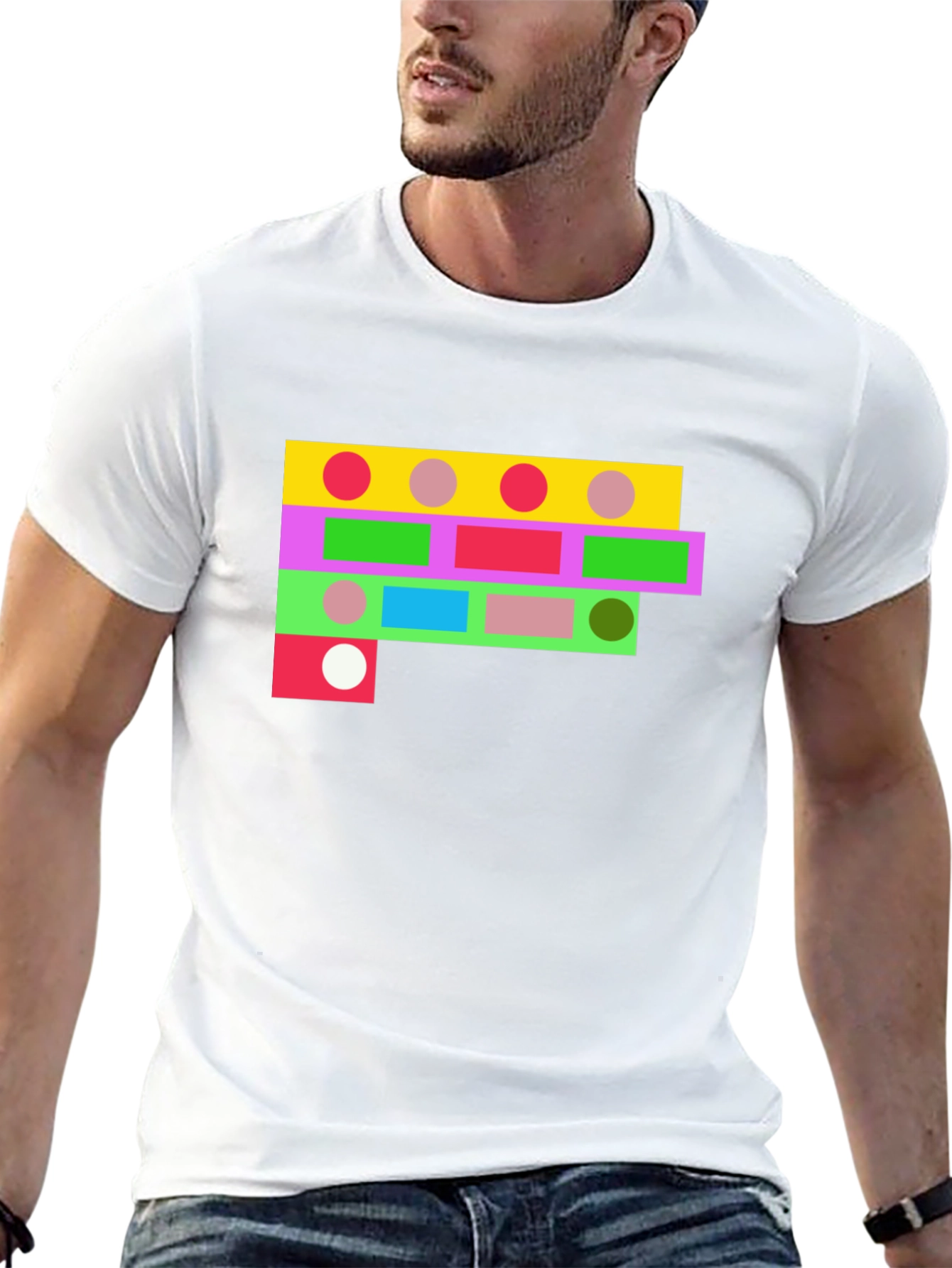 Geometric Shapes Black T-Shirt