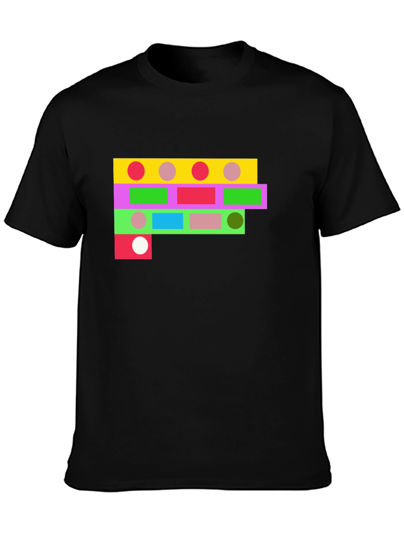 Geometric Shapes Black T-Shirt