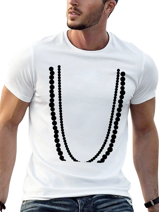 Black Beaded Necklace Graphic Tee