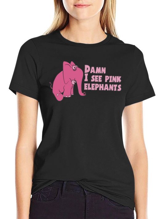 Damn I See Pink Elephants Graphic T-Shirt