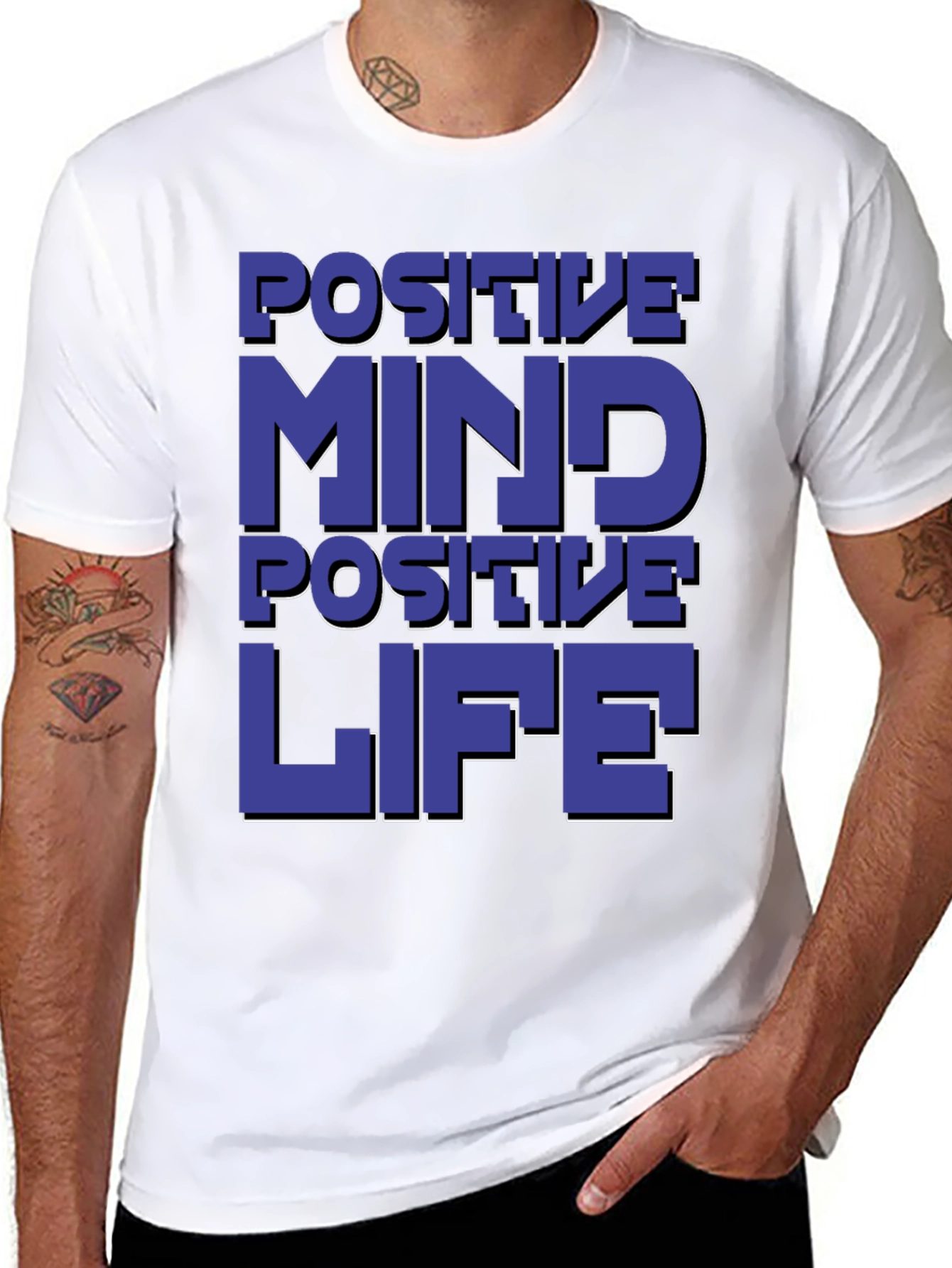 Positive Mind Positive Life Graphic T-Shirt