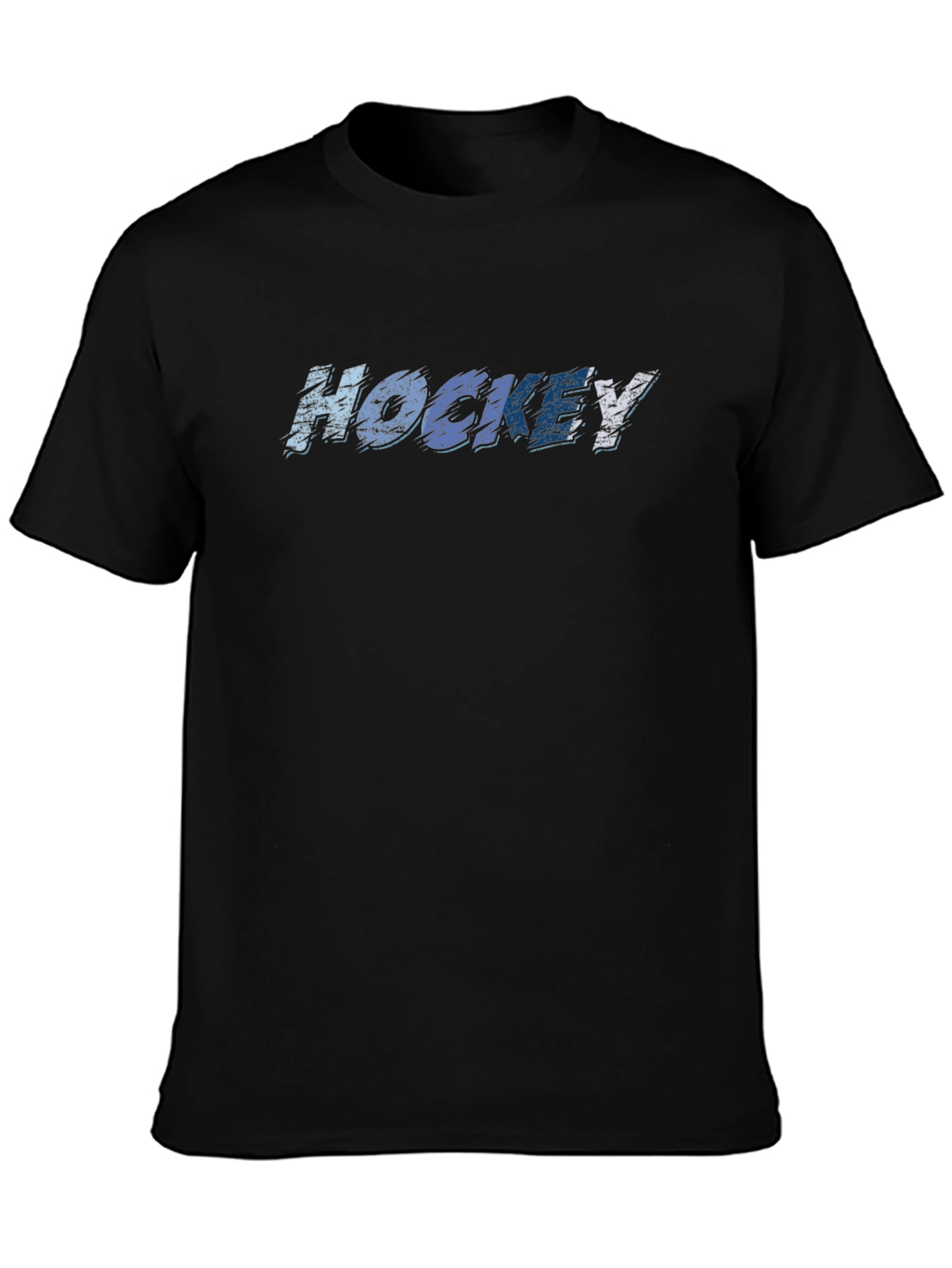 Hockey Graphic Tee - Black Cotton T-Shirt