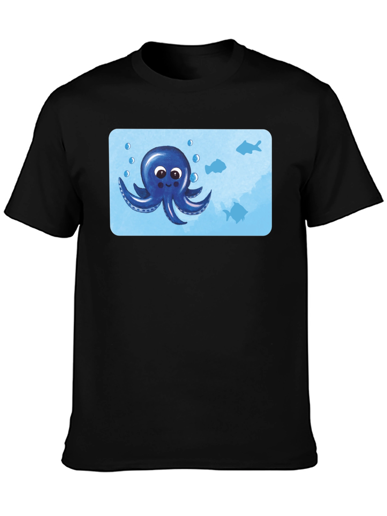 Cute Octopus Graphic T-Shirt - Black