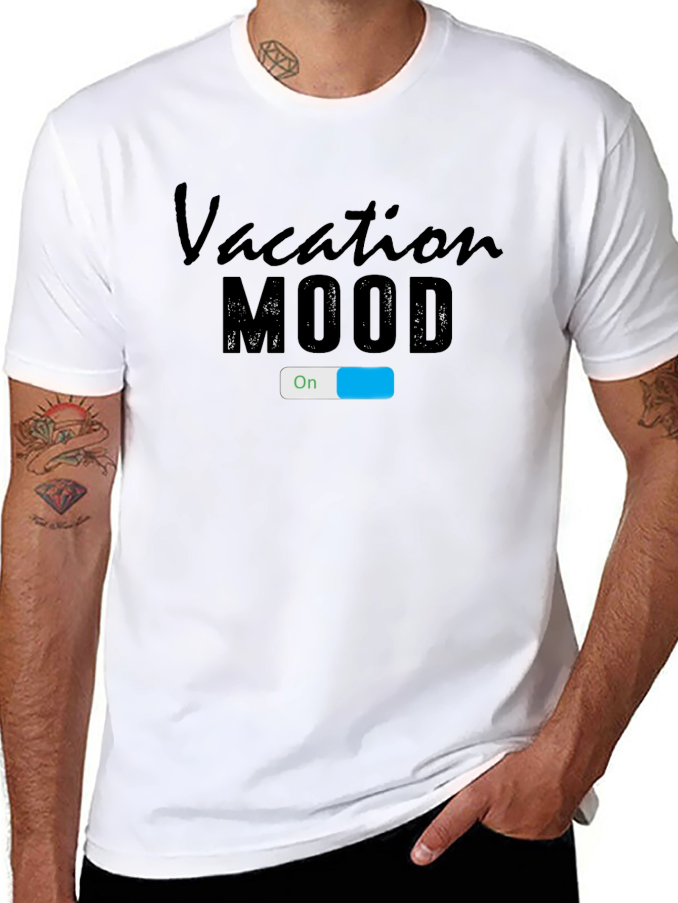 Vacation Mode On T-Shirt - Black Graphic Tee
