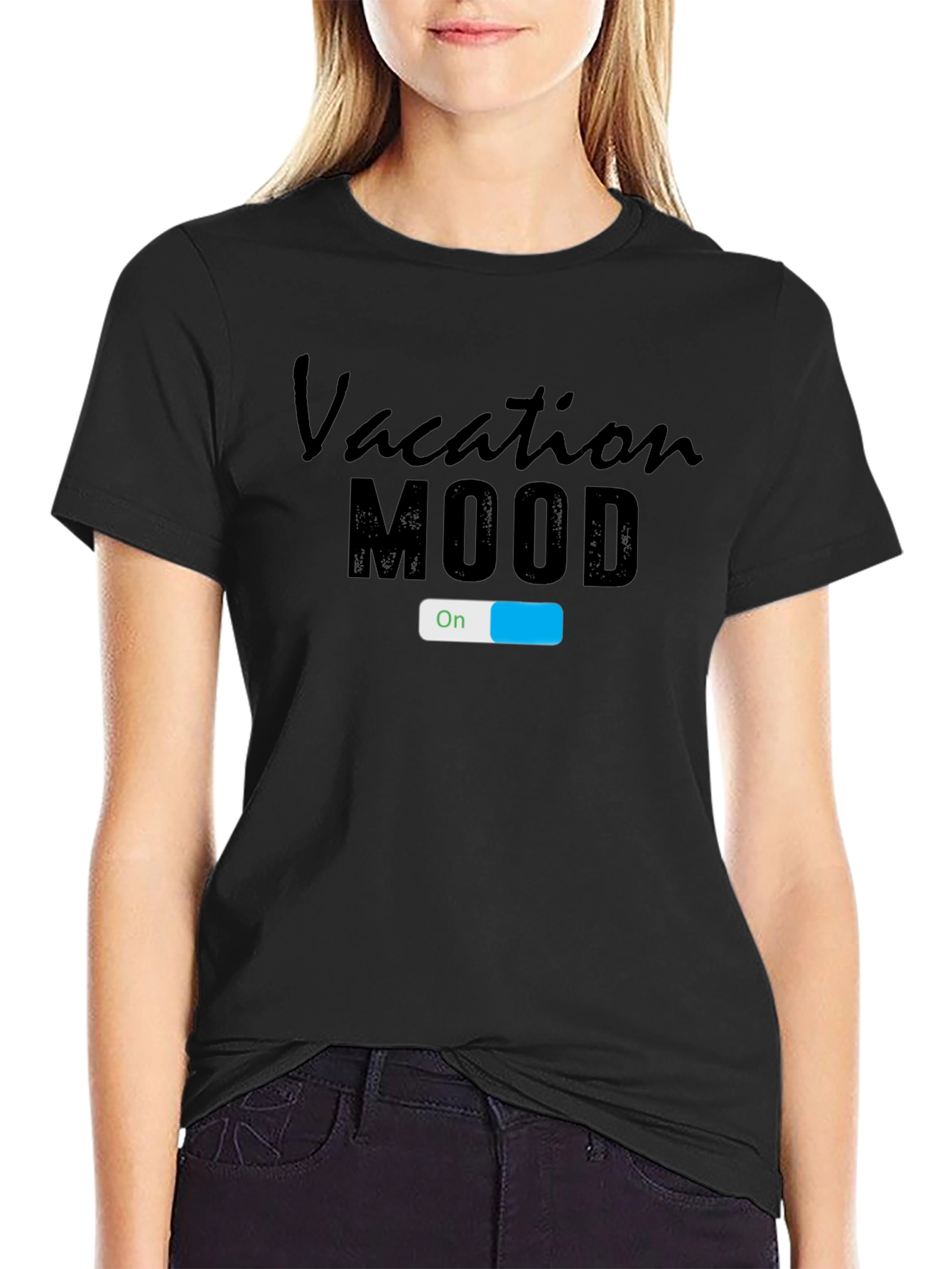 Vacation Mode On T-Shirt - Black Graphic Tee