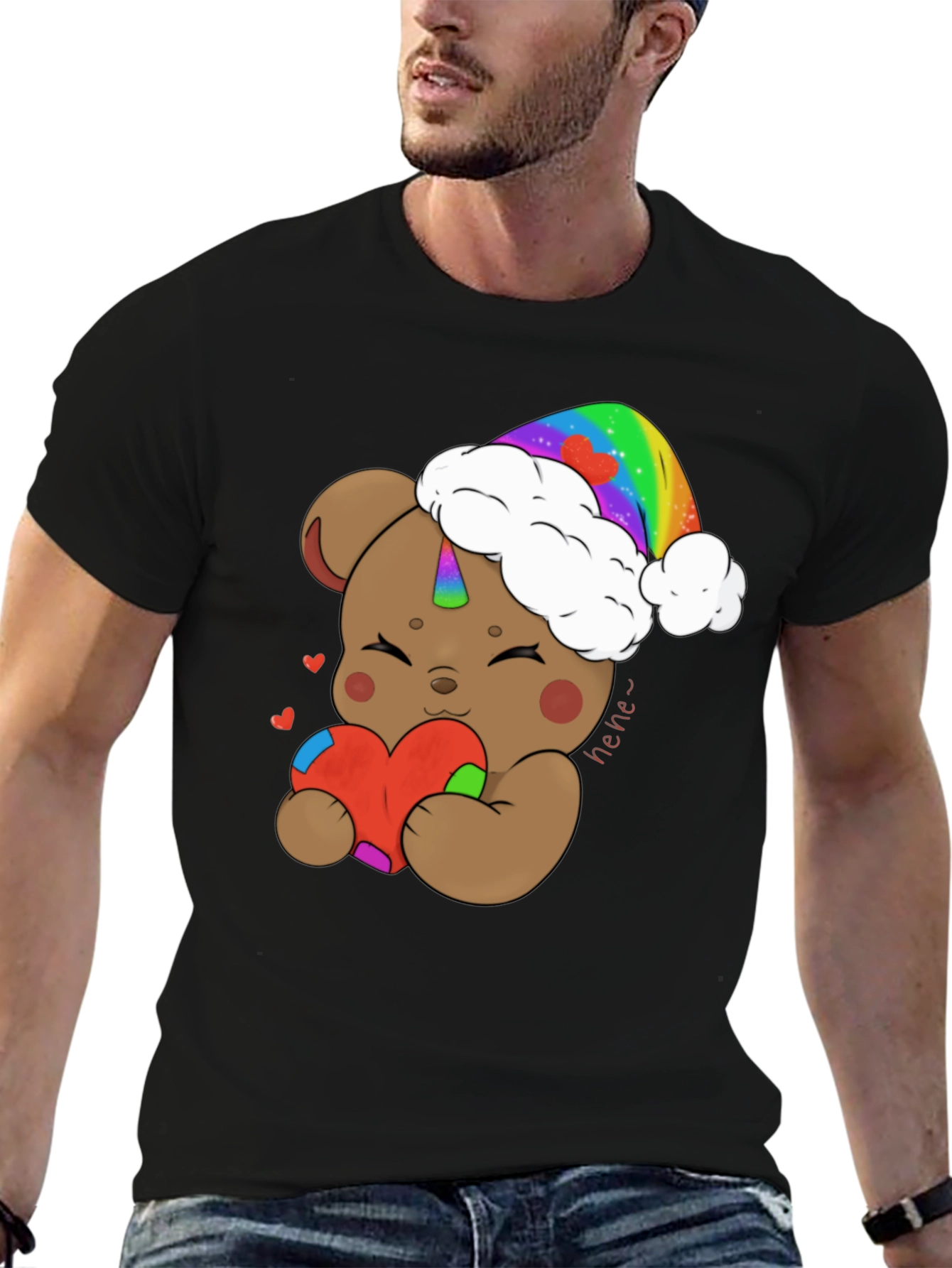 Unicorn Teddy Bear Heart Graphic Tee