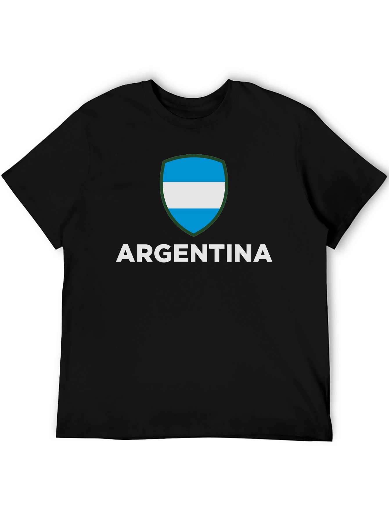 Argentina Flag Crest Graphic Tee - Black