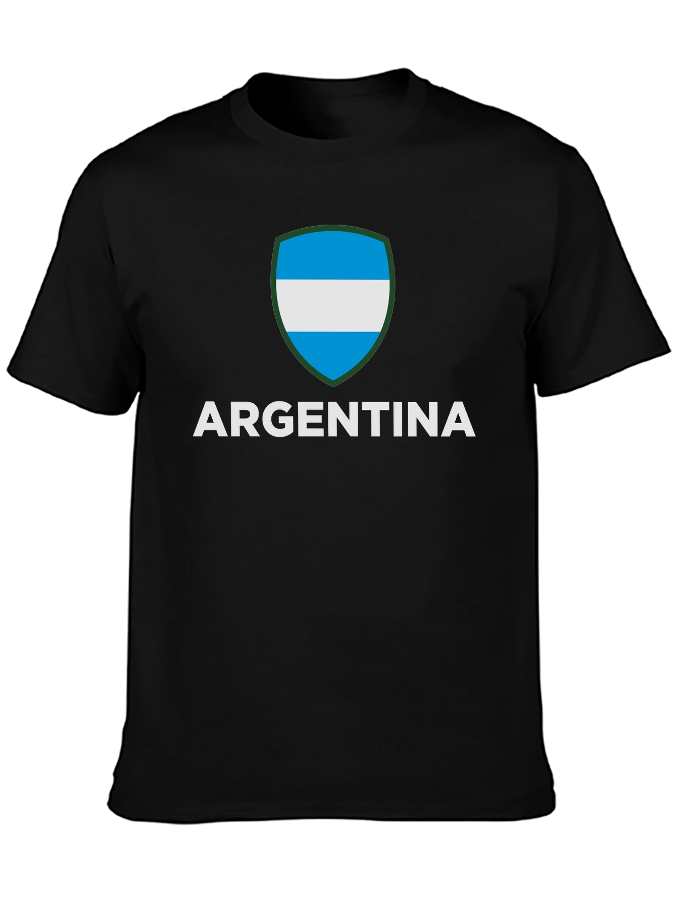 Argentina Flag Crest Graphic Tee - Black