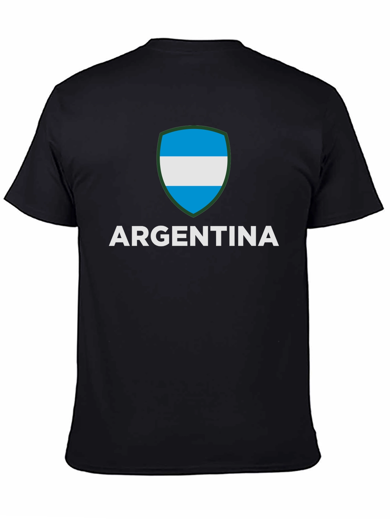 Argentina Flag Crest Graphic Tee - Black