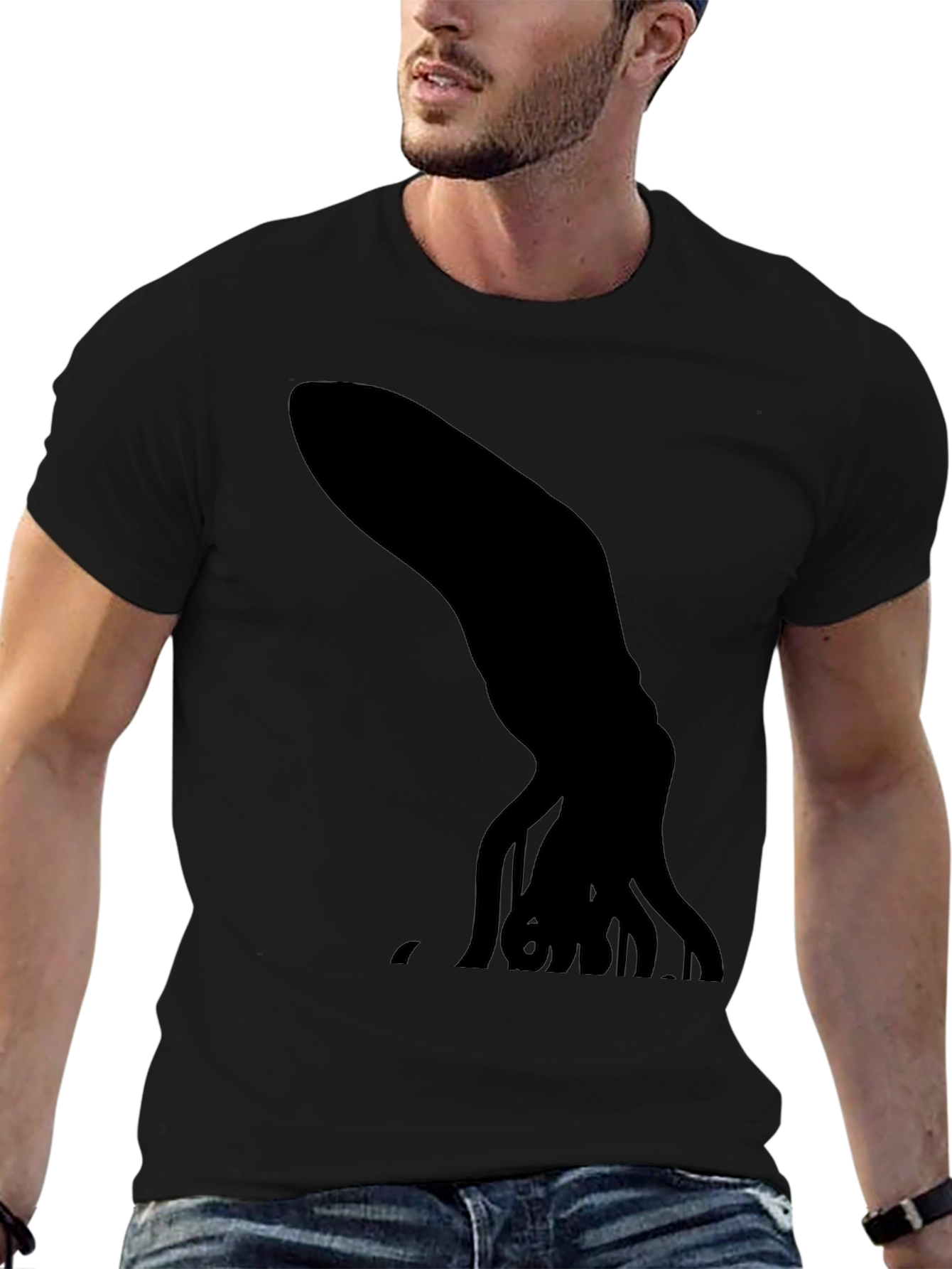 Mens Black Squid Graphic T-Shirt