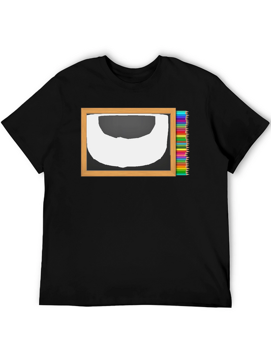 Mens Funny Graphic T-Shirt: Chalkboard Beard Design