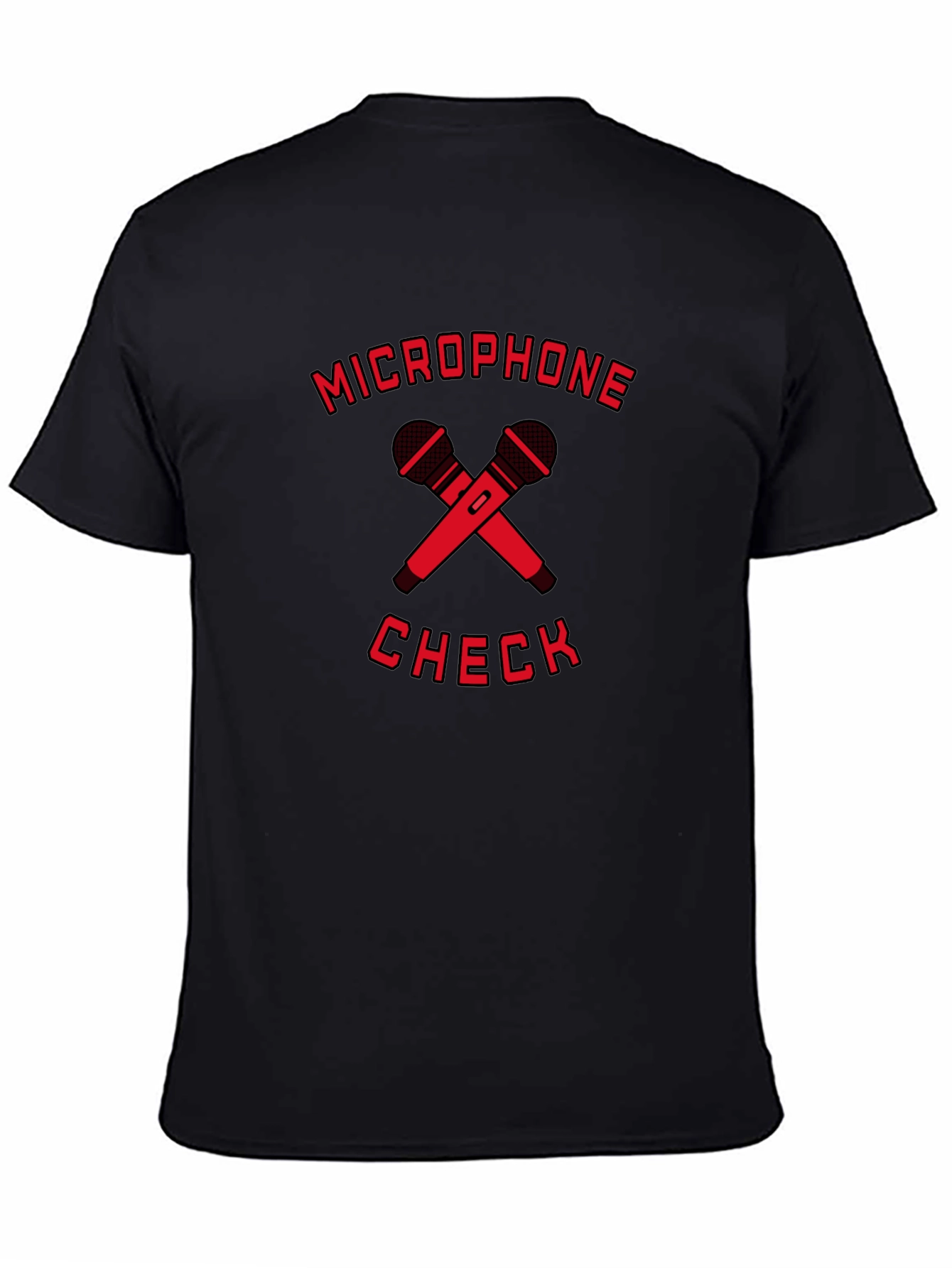 Microphone Check Black Graphic Tee