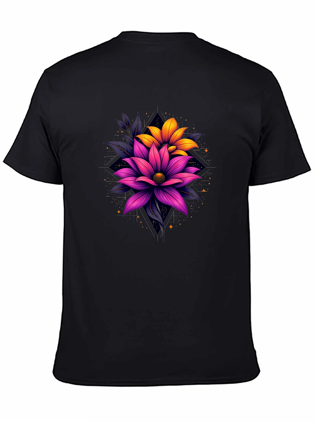 Floral Graphic Black T-Shirt