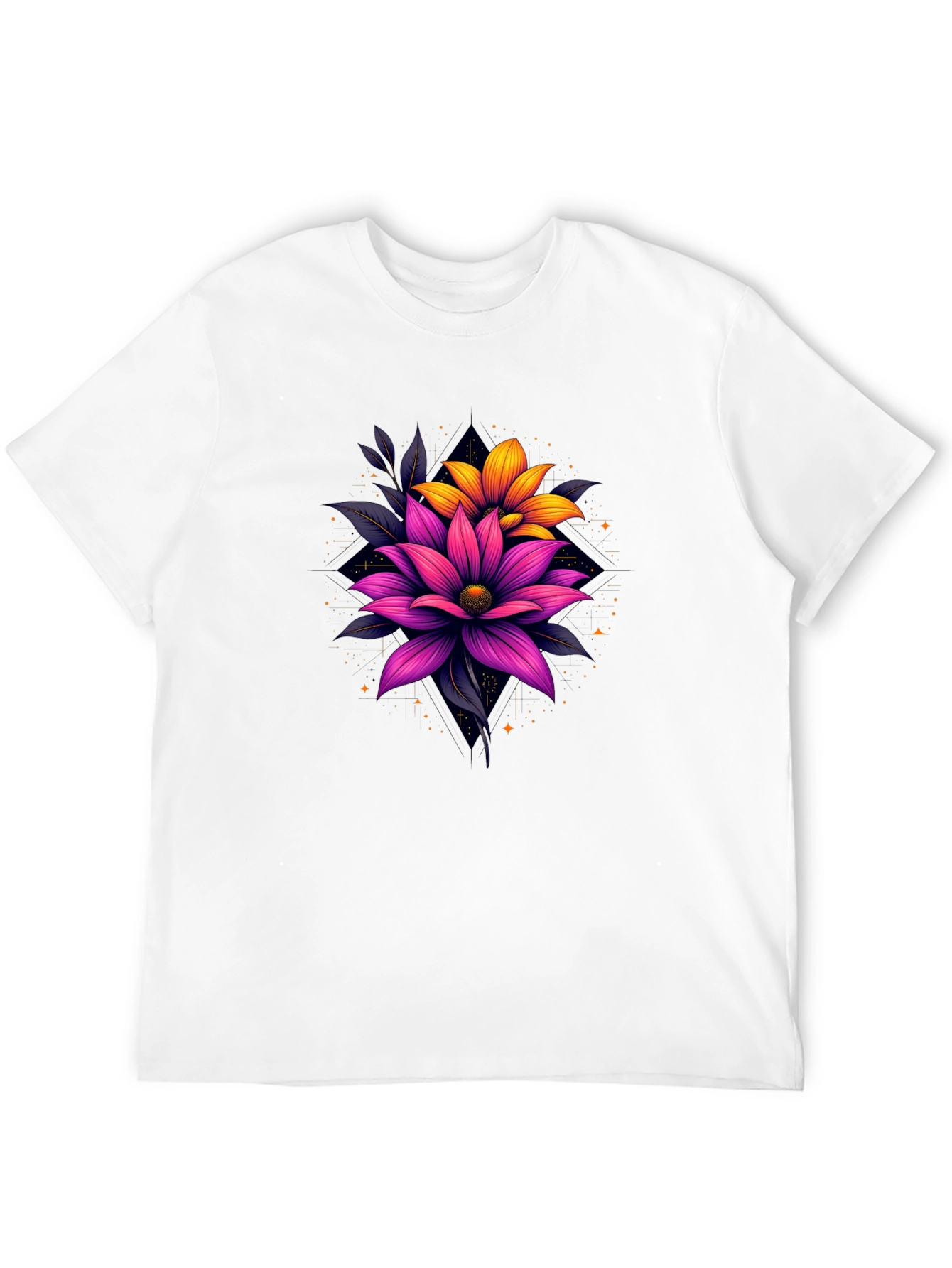 Floral Graphic Black T-Shirt