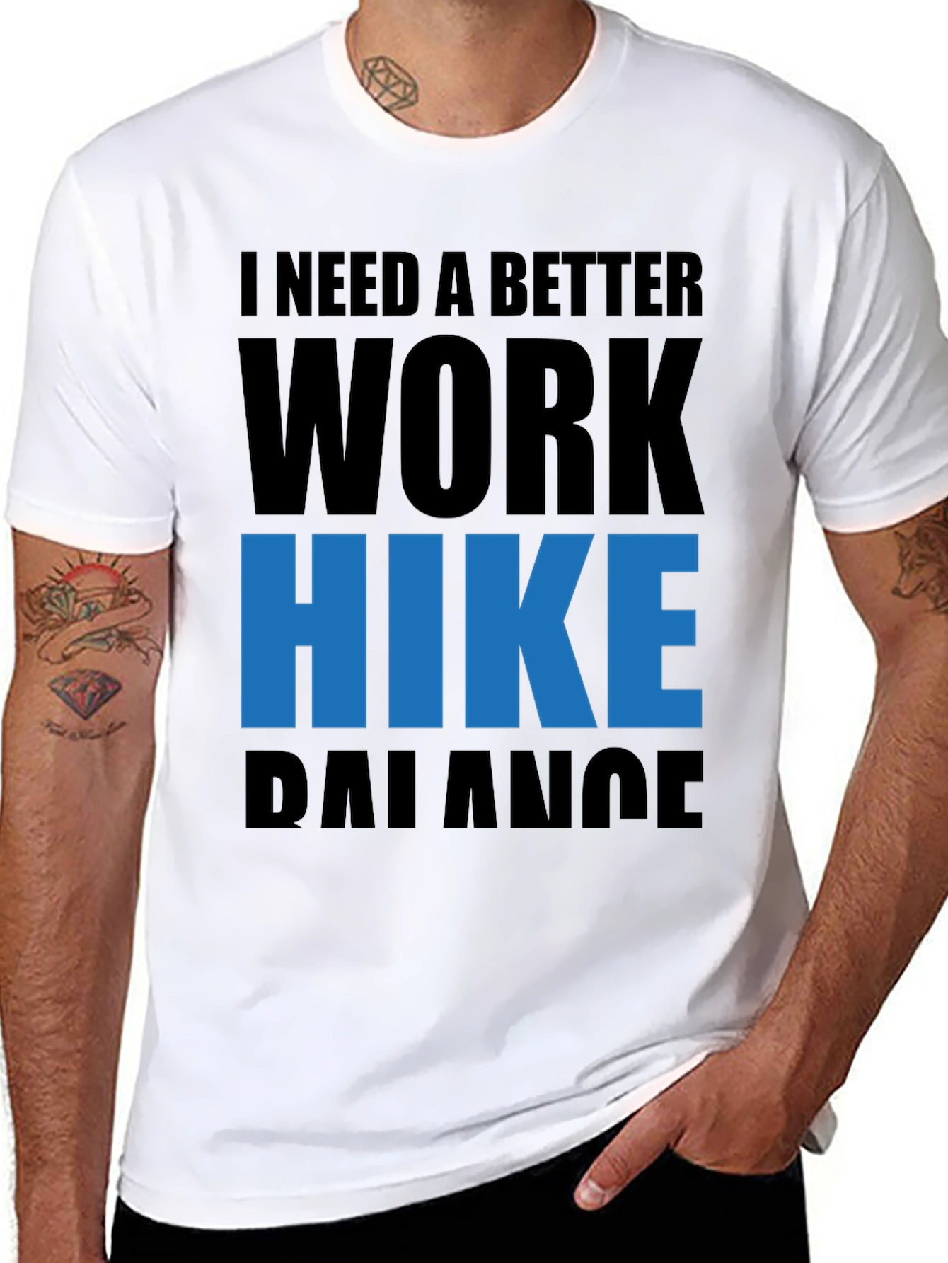Work Hike Balance Tee - Black Graphic T-Shirt
