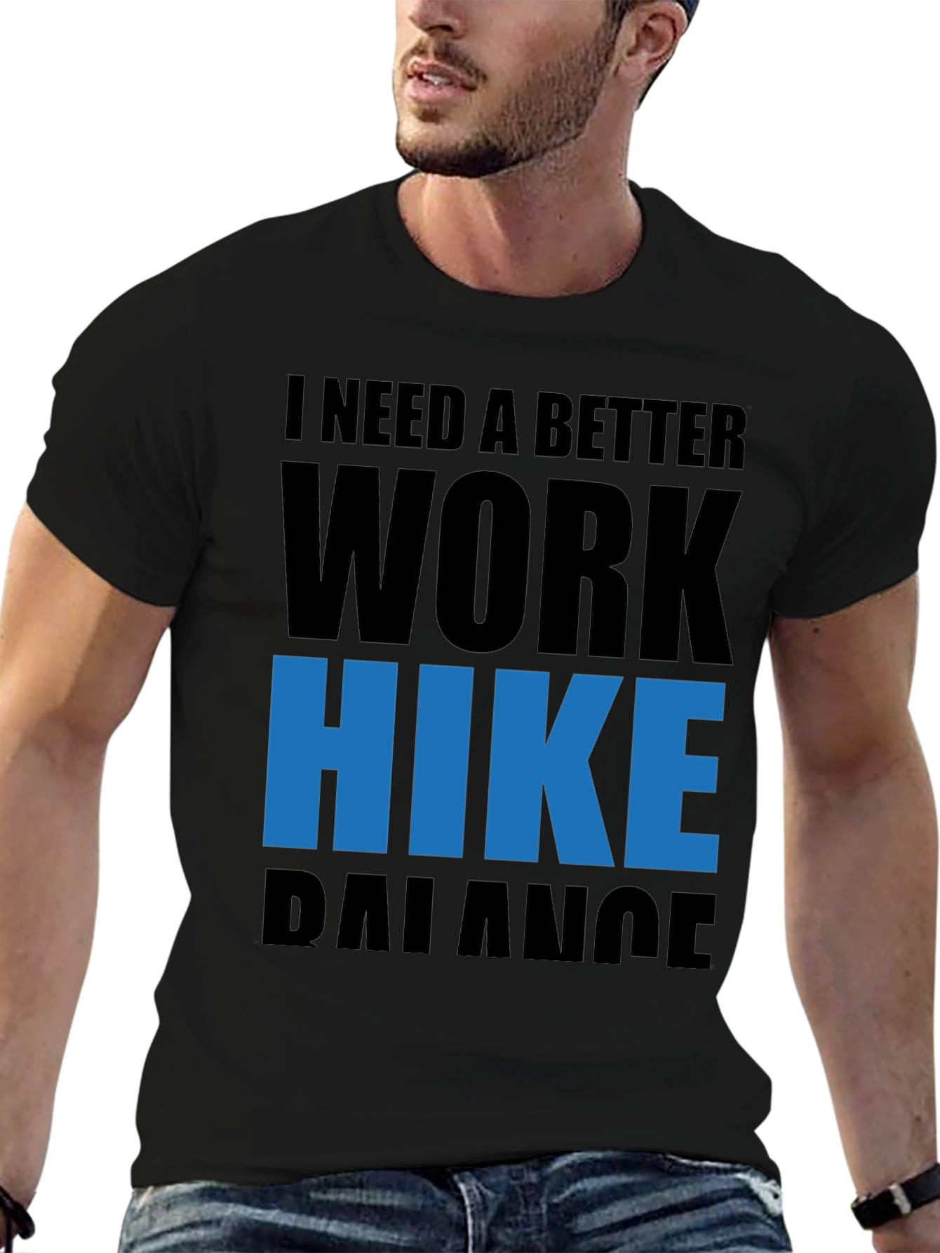 Work Hike Balance Tee - Black Graphic T-Shirt
