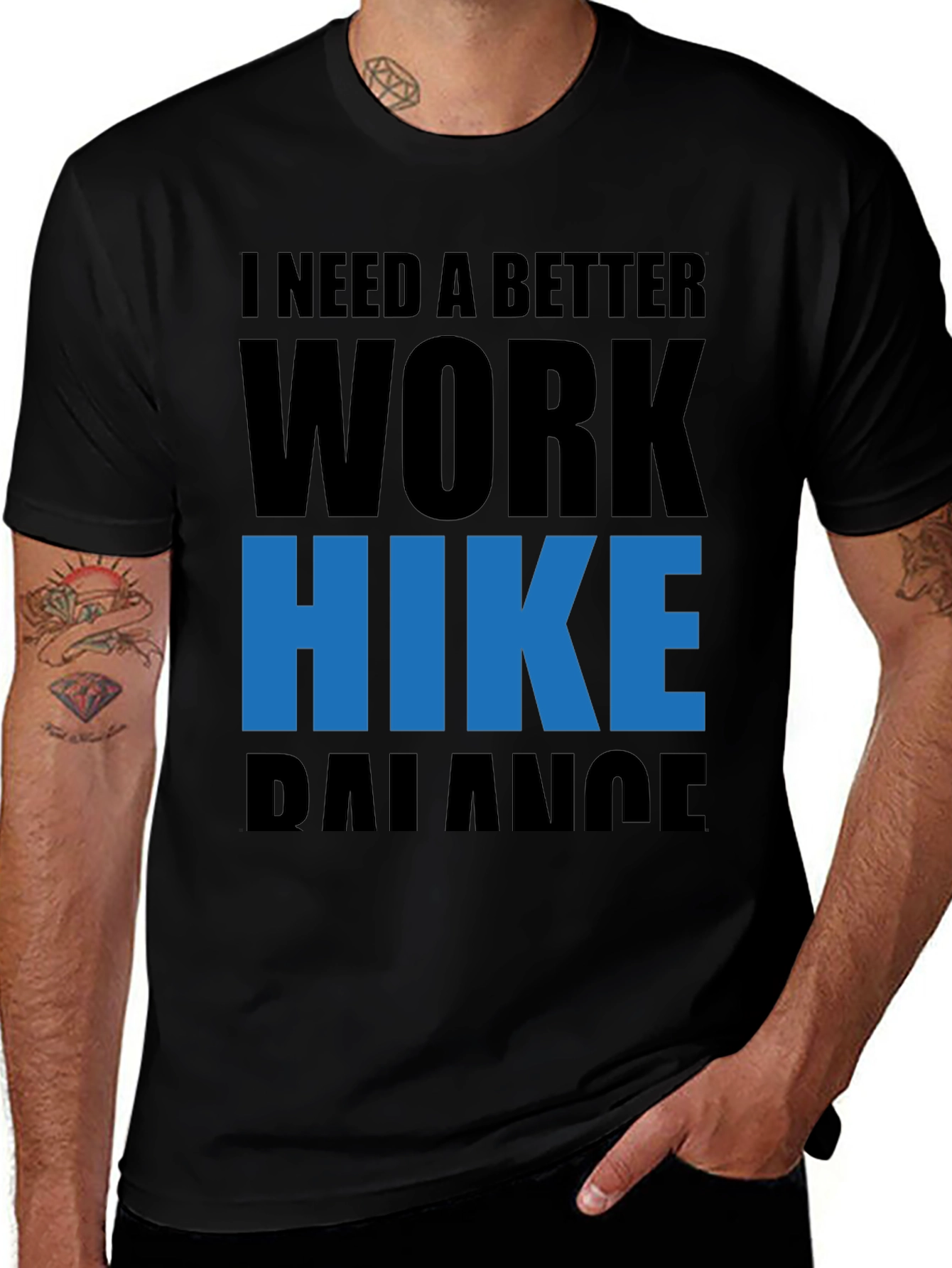 Work Hike Balance Tee - Black Graphic T-Shirt