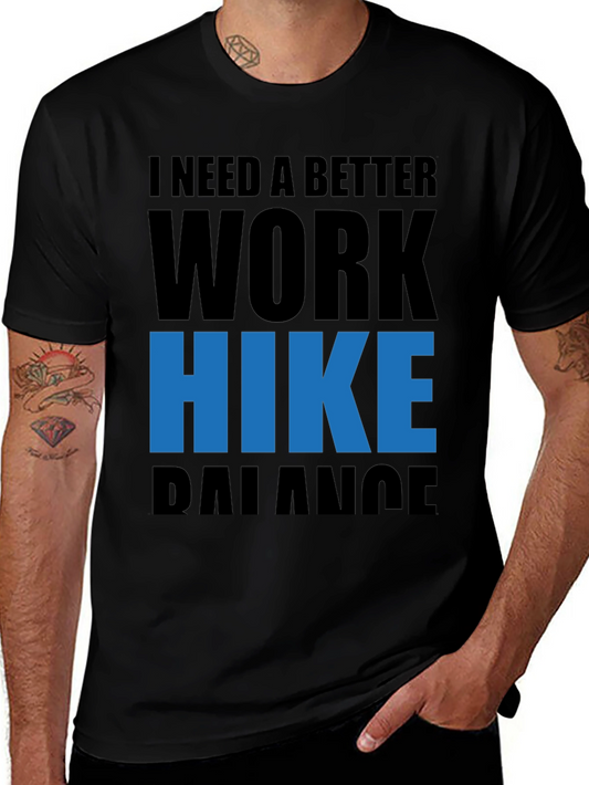 Work Hike Balance Tee - Black Graphic T-Shirt
