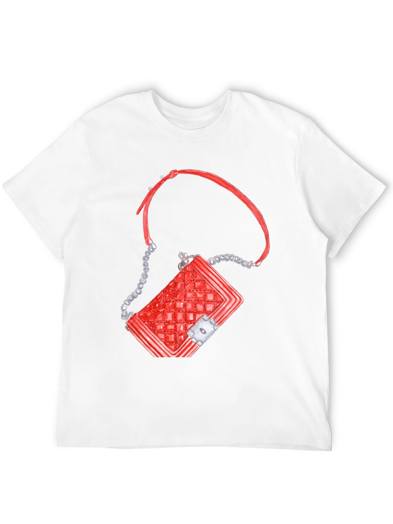 Red Quilted Bag Graphic T-Shirt