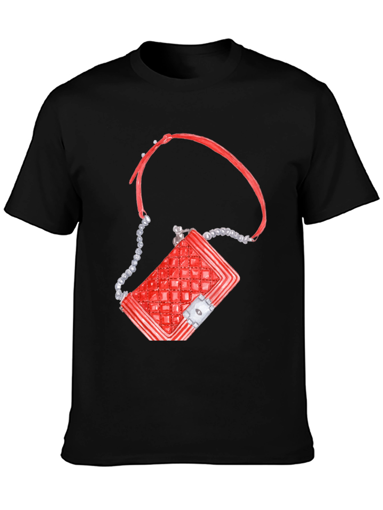 Red Quilted Bag Graphic T-Shirt