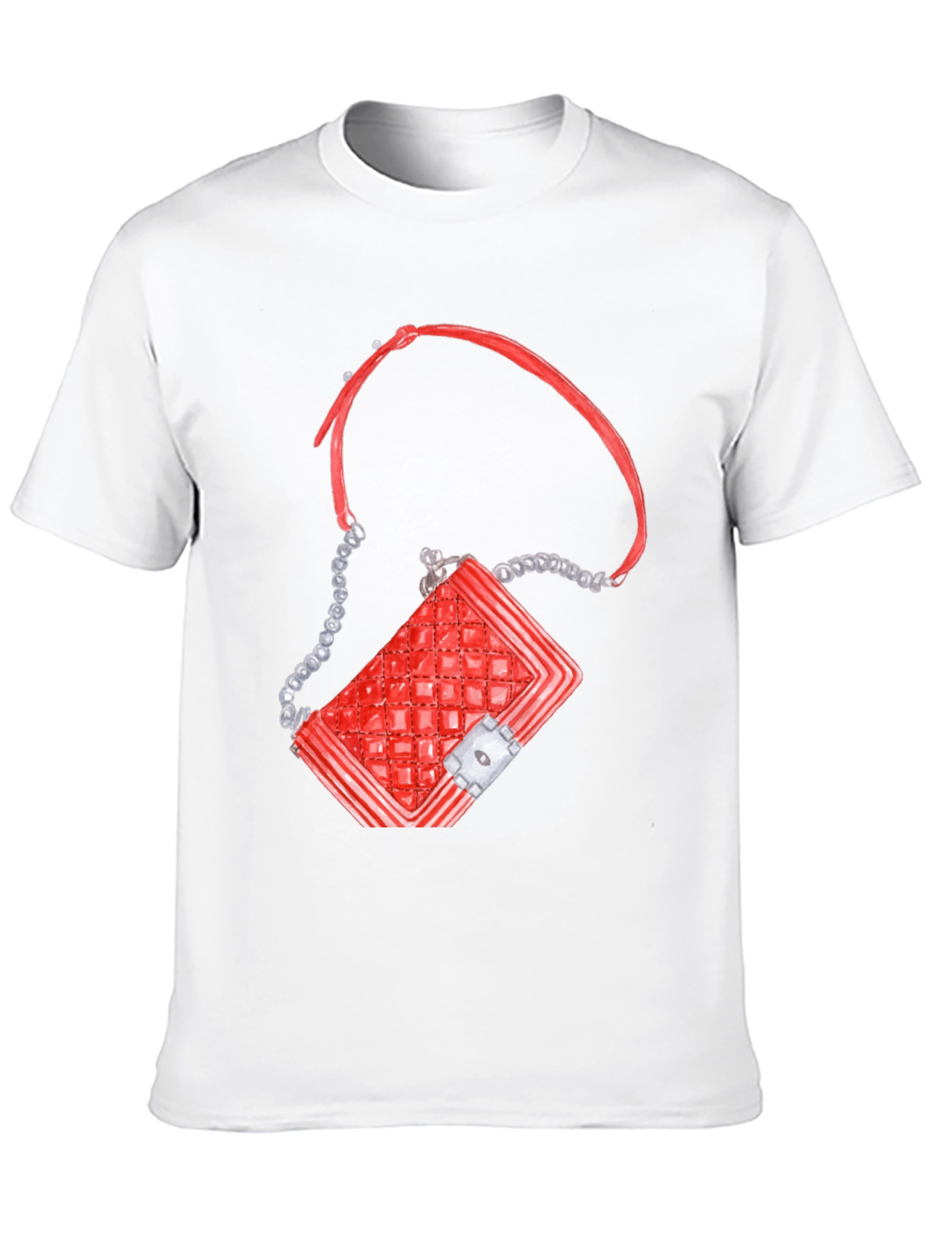 Red Quilted Bag Graphic T-Shirt