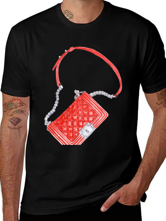 Red Quilted Bag Graphic T-Shirt