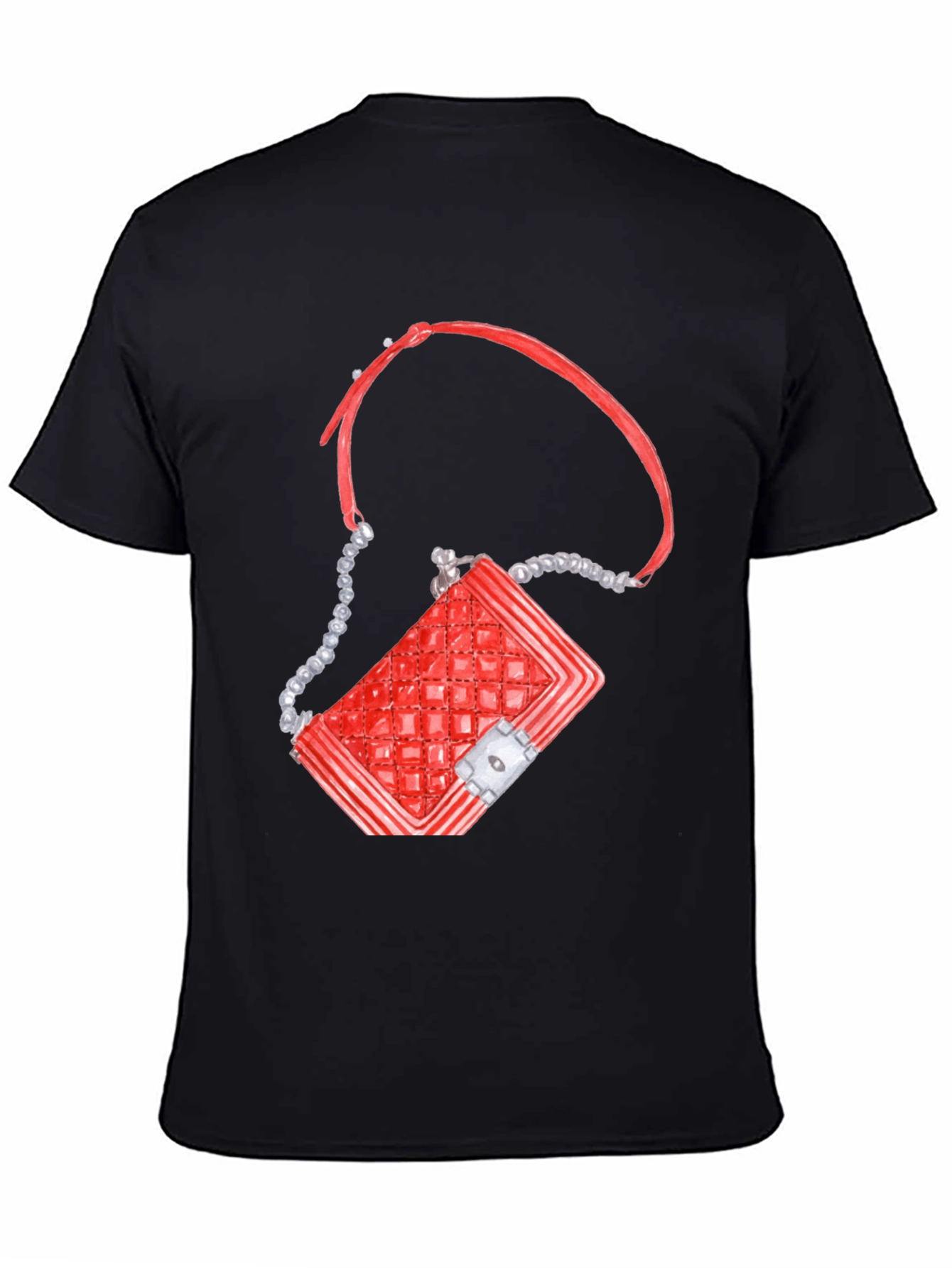 Red Quilted Bag Graphic T-Shirt