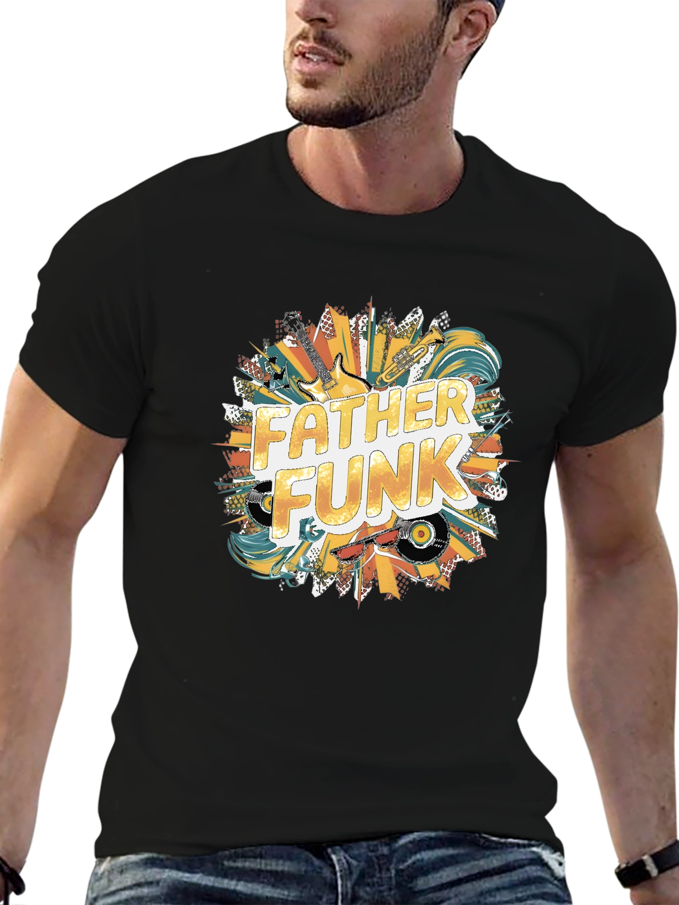 Father Funk Graphic Tee - Black Cotton T-Shirt