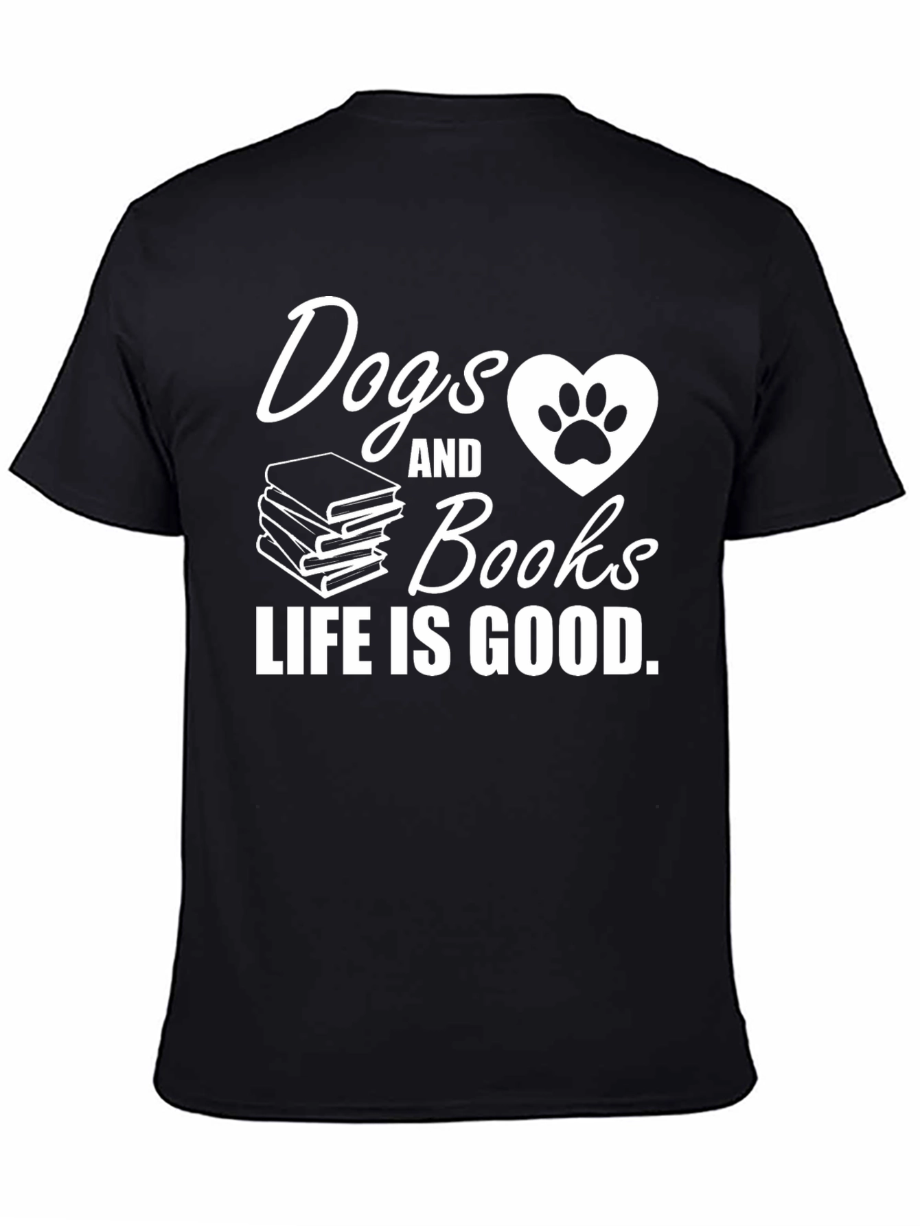 Dogs & Books T-Shirt - Life is Good Tee