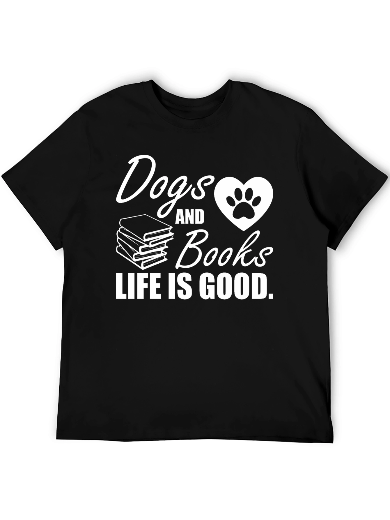 Dogs & Books T-Shirt - Life is Good Tee