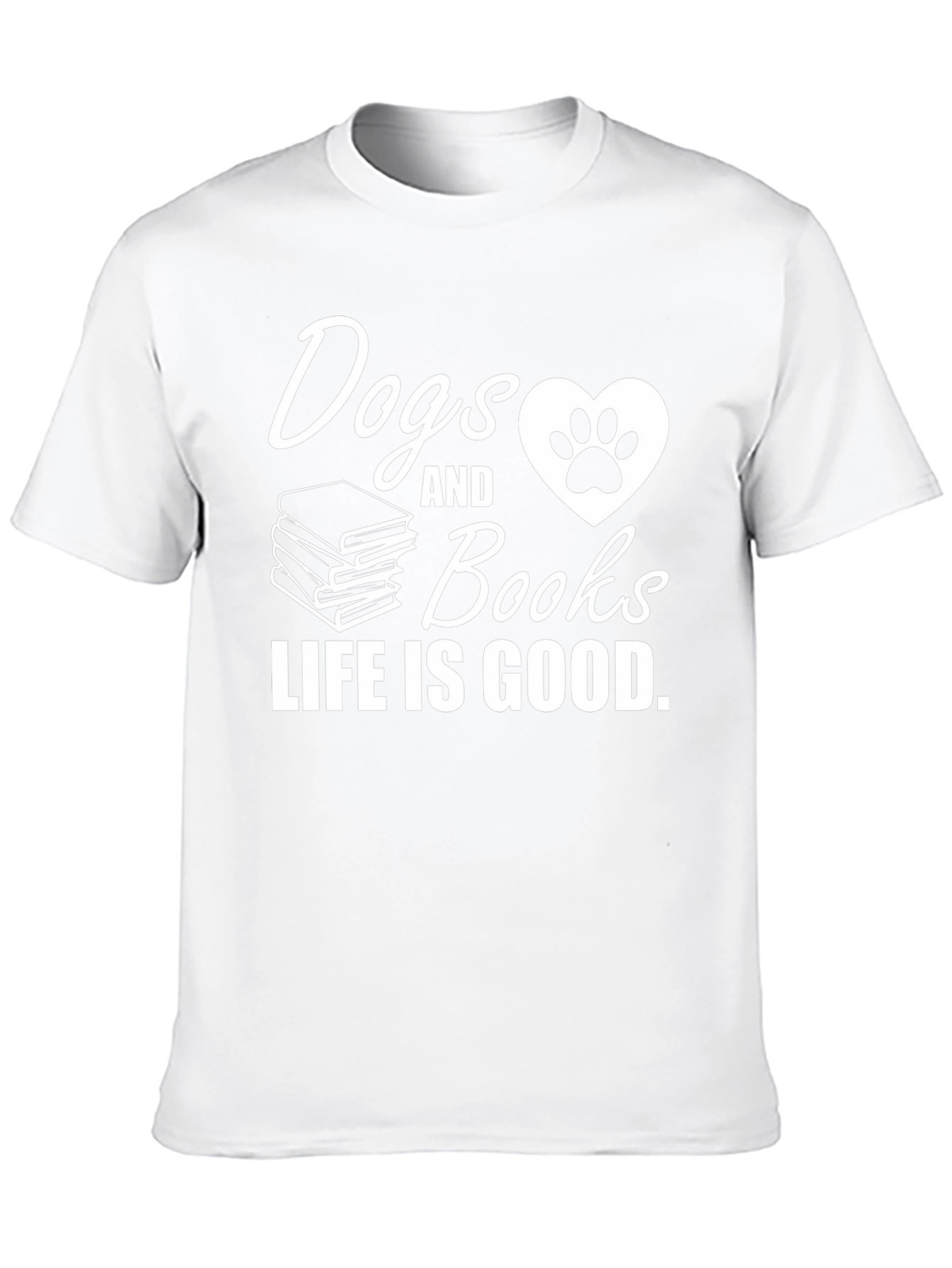 Dogs & Books T-Shirt - Life is Good Tee