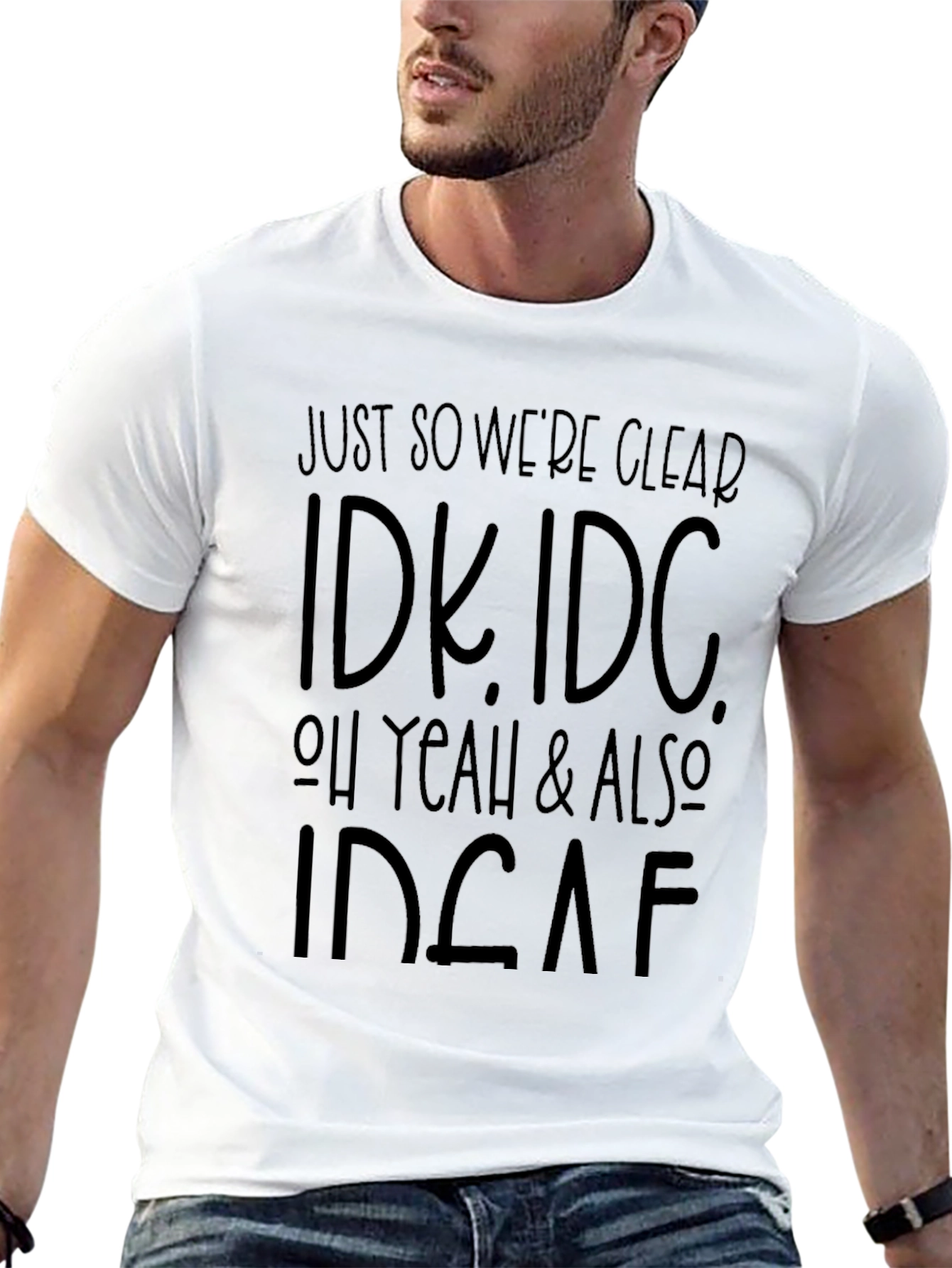 IDK IDC Black T-Shirt: Express Your Apathy!