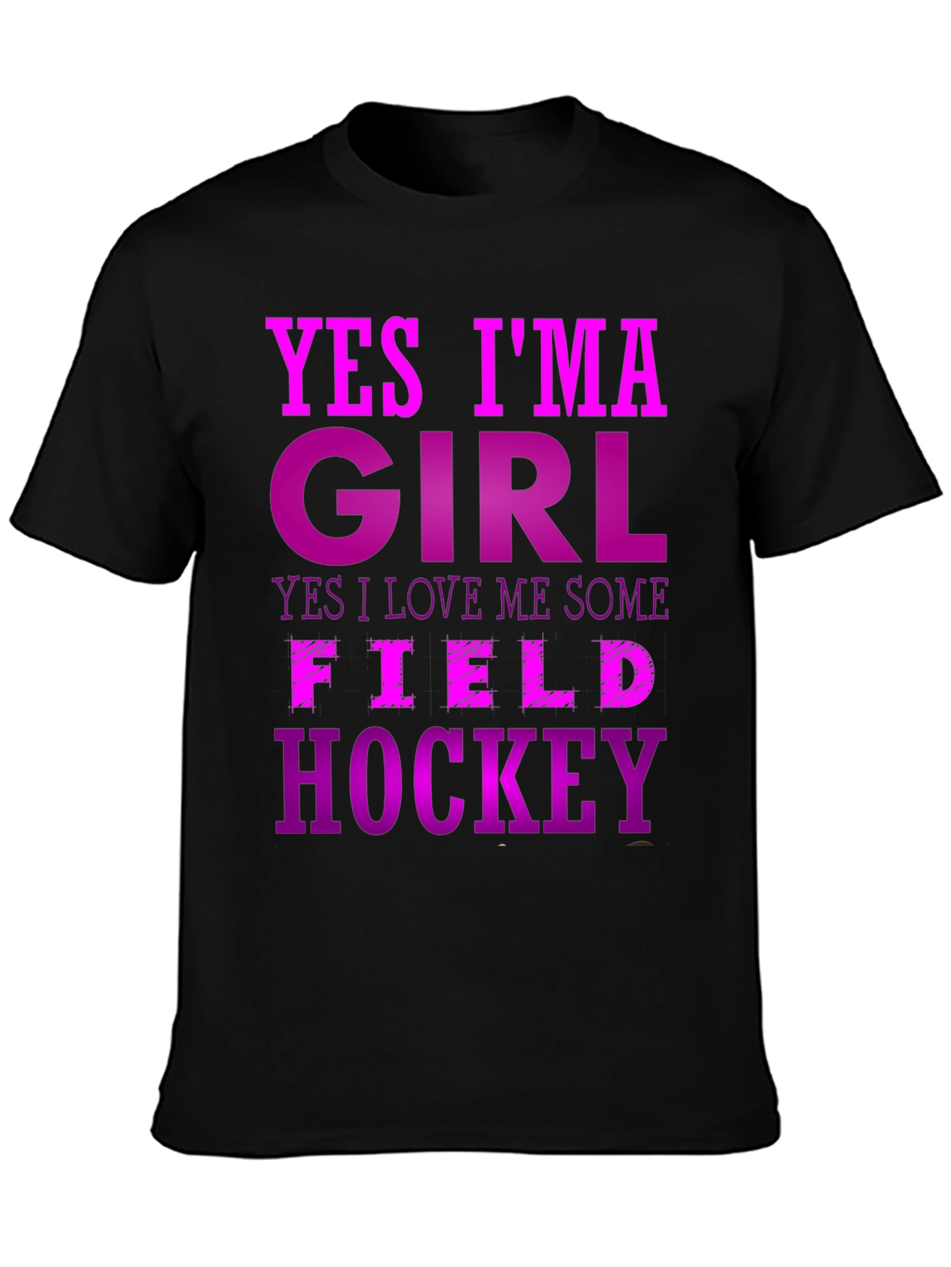 Yes Im A Girl Field Hockey Graphic Tee
