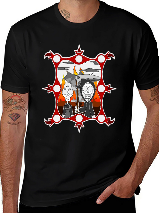 Cartoon Graphic Black Tee