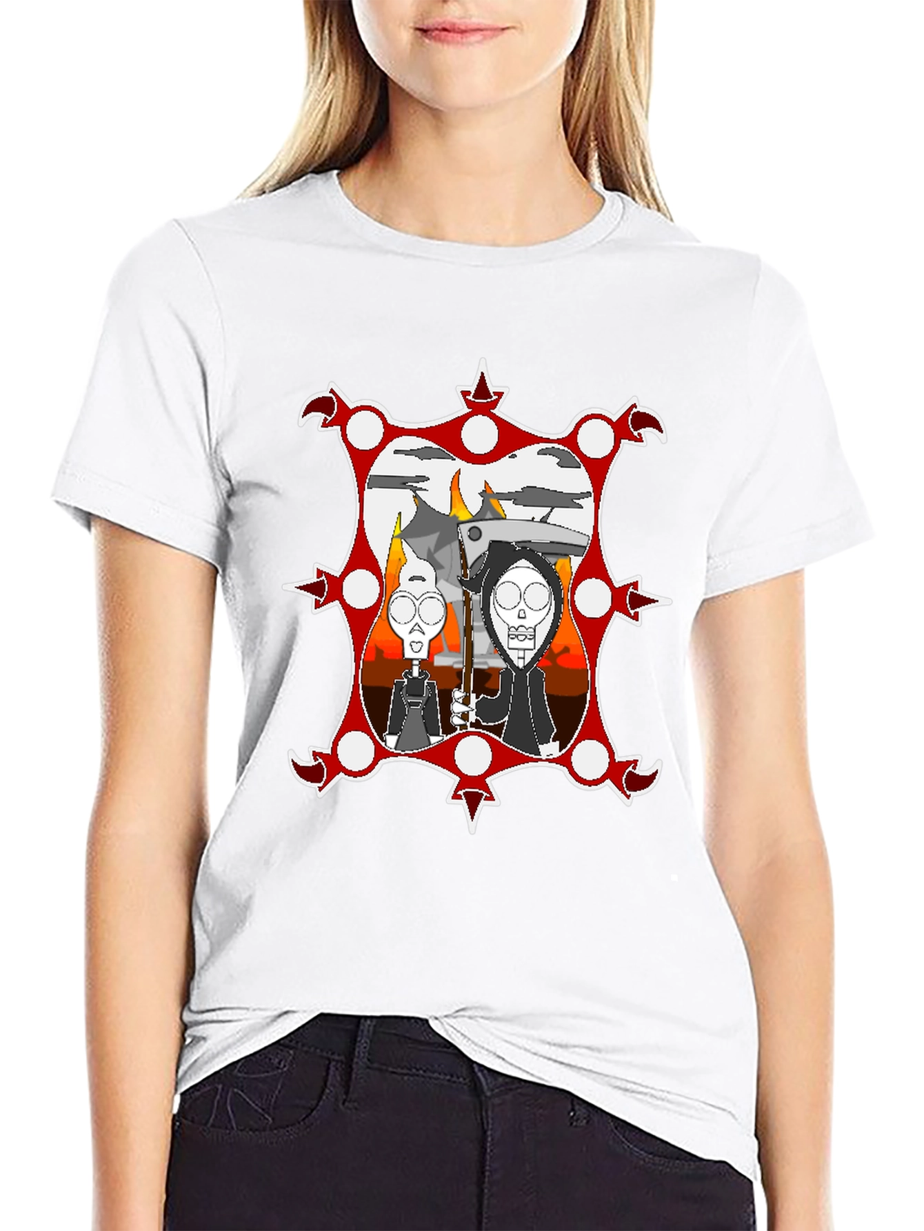 Cartoon Graphic Black Tee