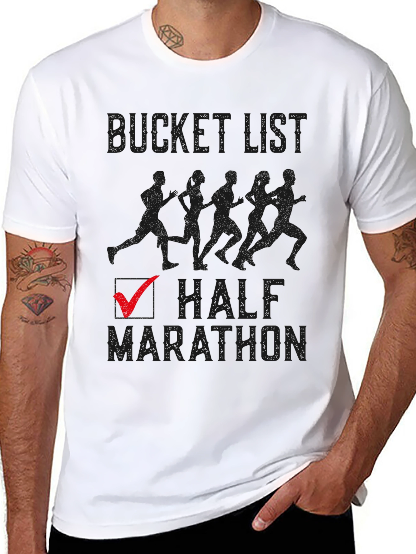 Bucket List Half Marathon Checked T-Shirt