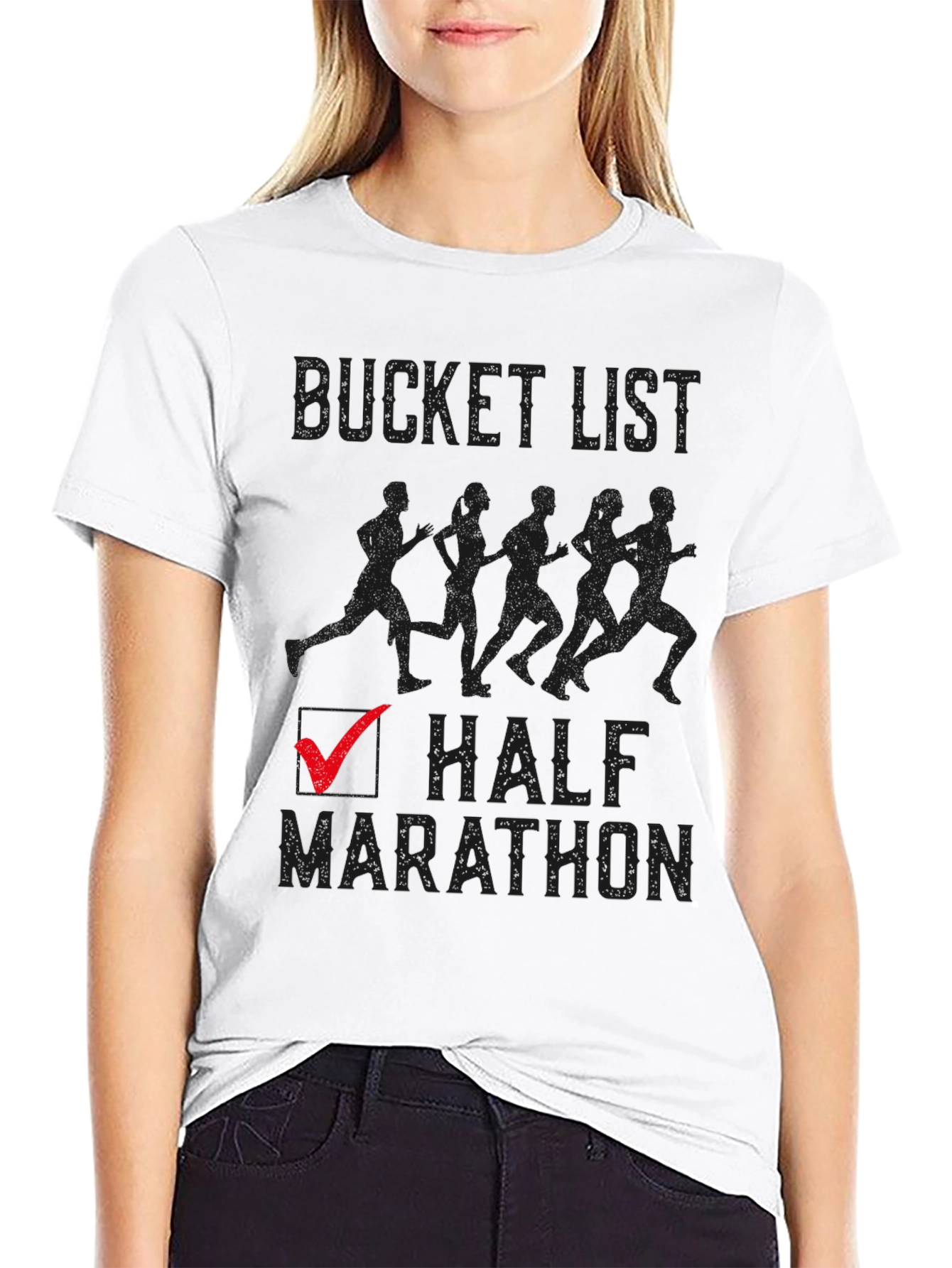 Bucket List Half Marathon Checked T-Shirt