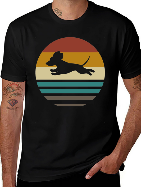 Retro Dachshund Sunset T-Shirt