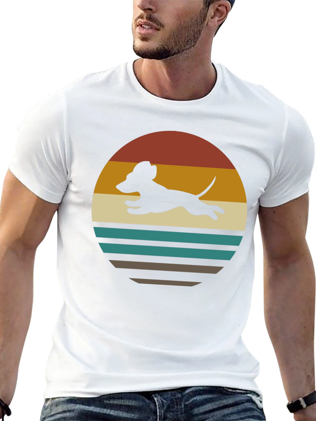 Retro Dachshund Sunset T-Shirt