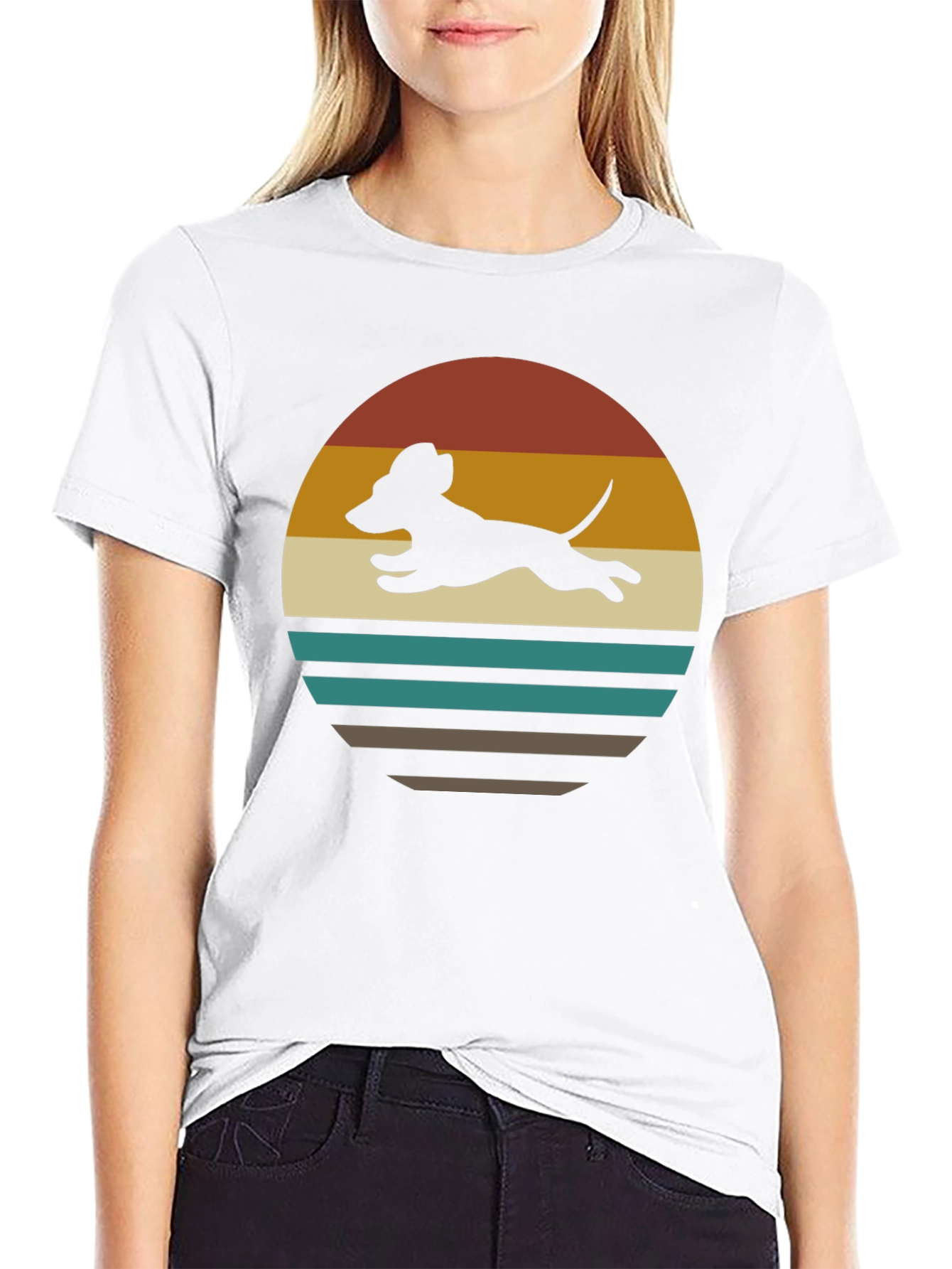 Retro Dachshund Sunset T-Shirt